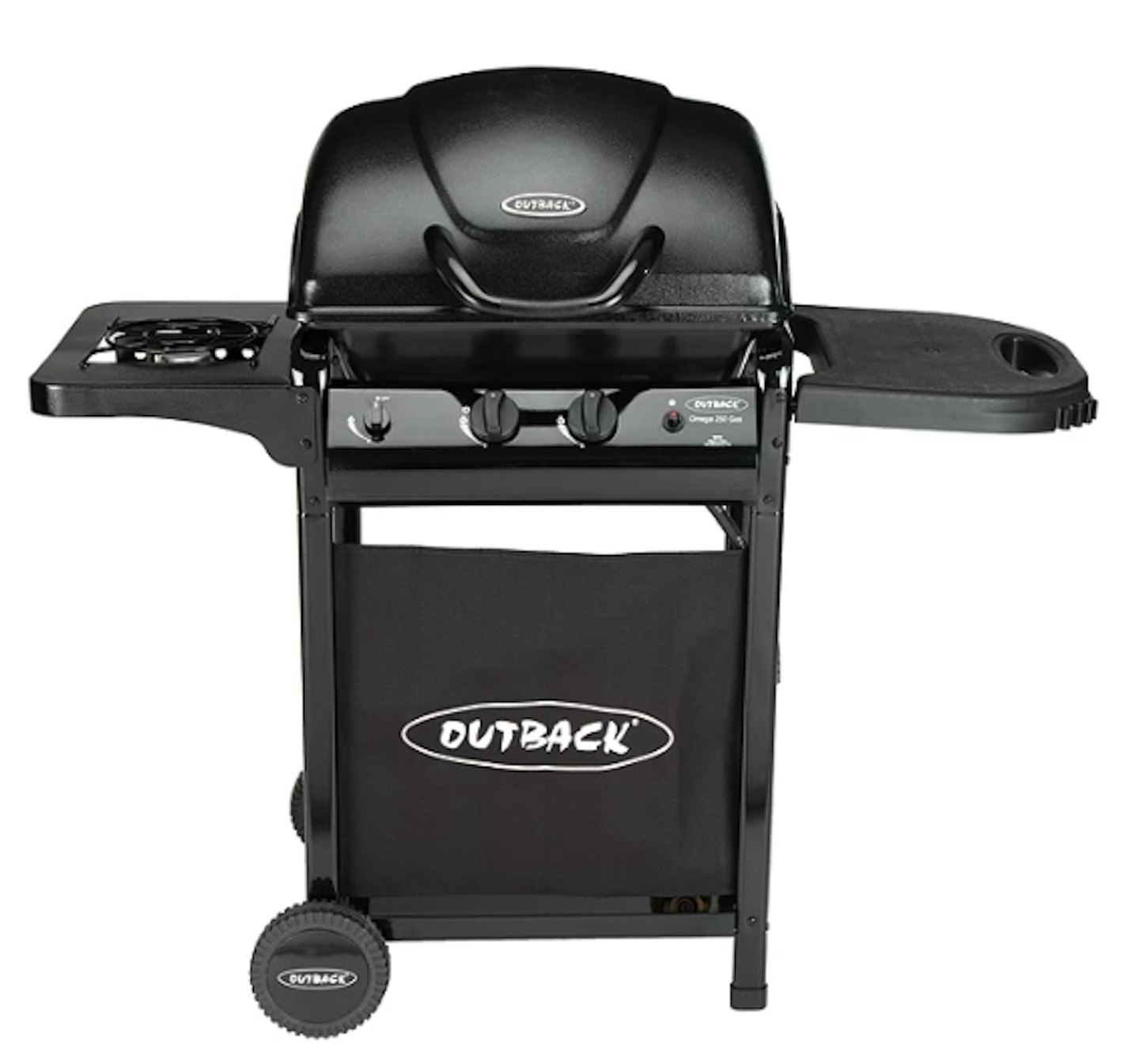 Outback Omega 250 2-Burner Gas BBQ, Black