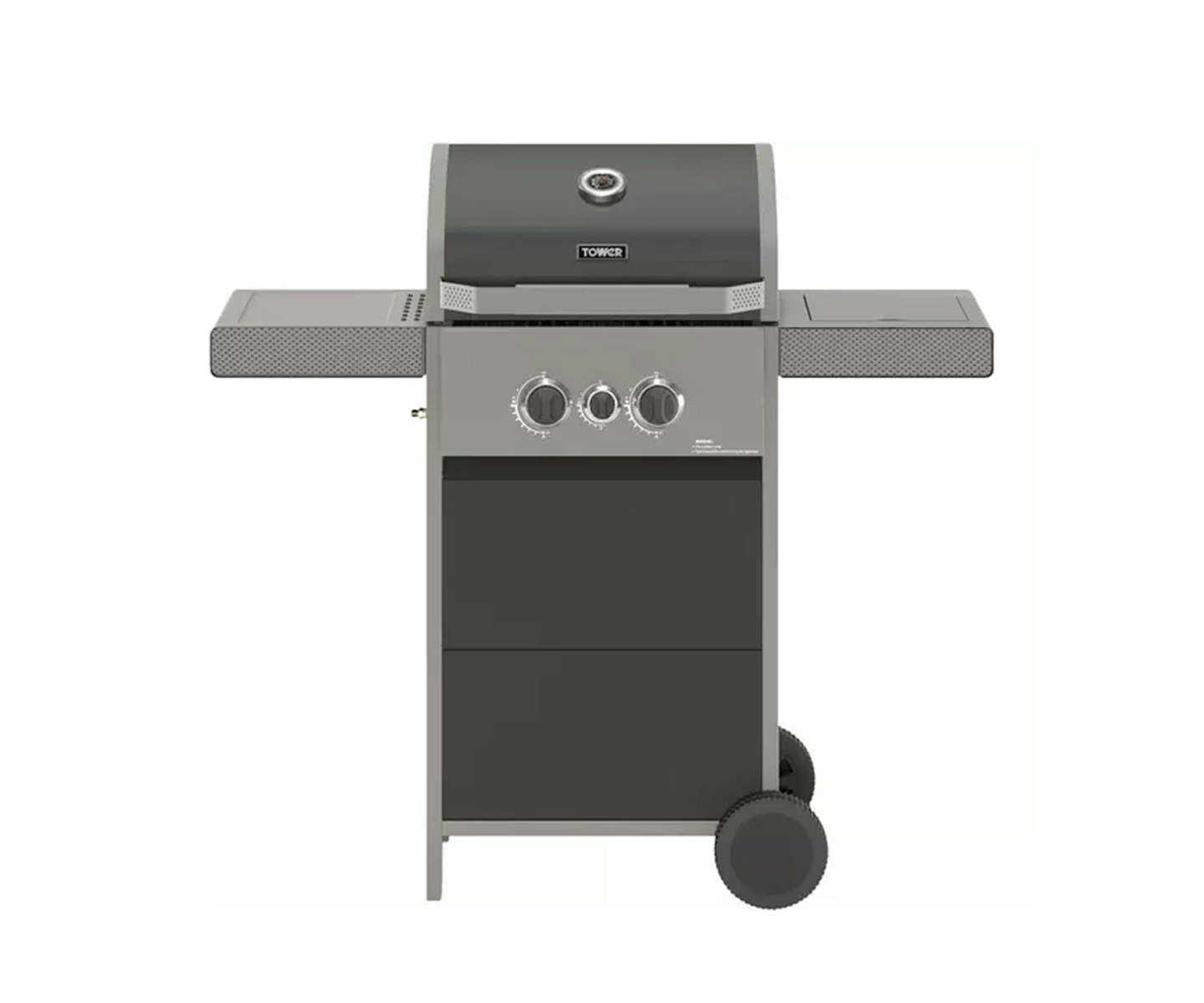 TOWER Stealth 2000 T978500 Portable 2 Burner Grill Gas BBQ - Black