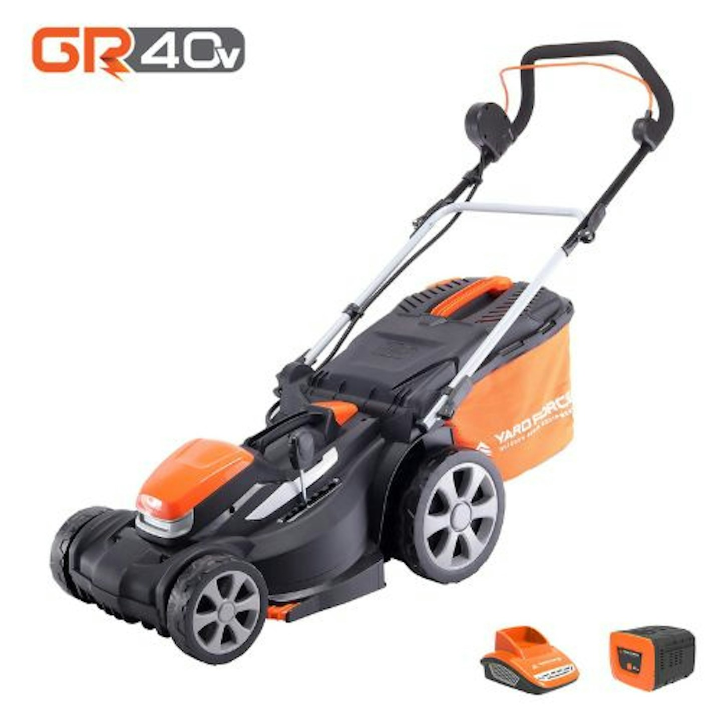Yard Force 40V 37cm Cordless Lawnmower with Lithium-ion Battery and Quick Charger LM G37A