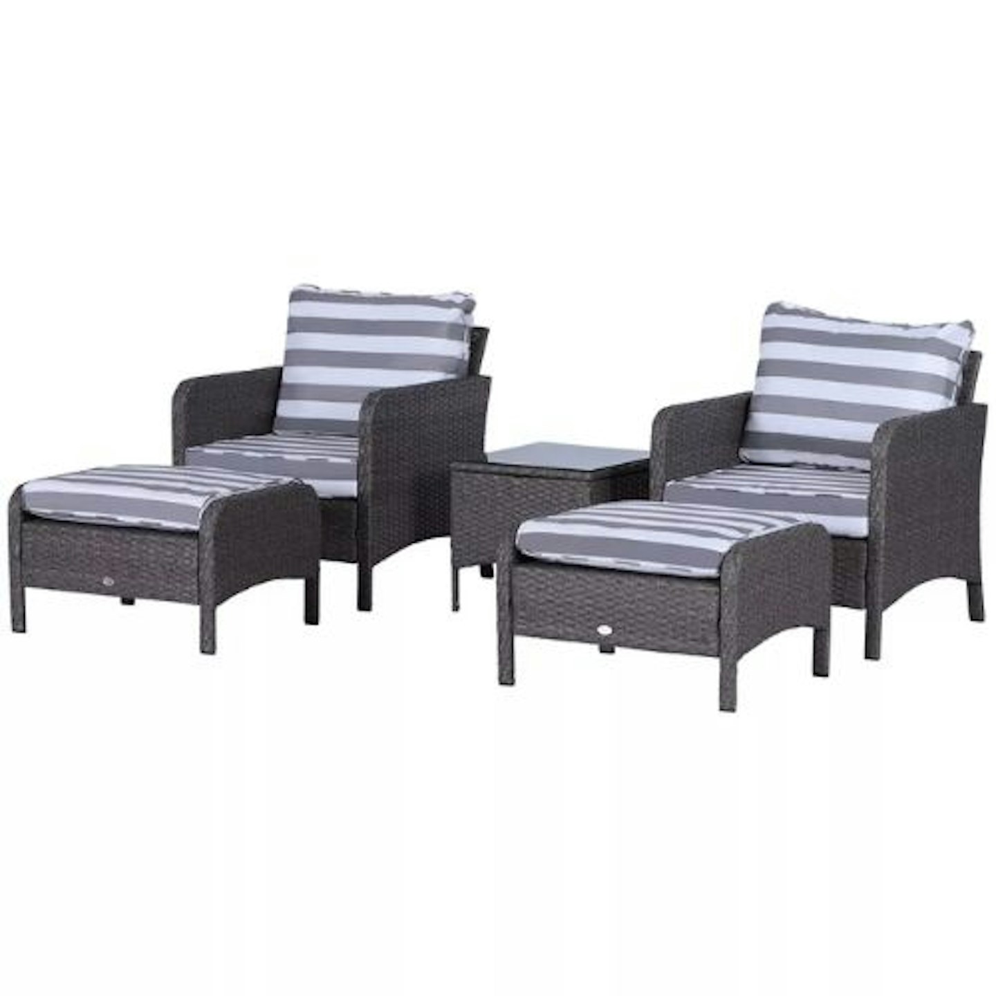 Outsunny 5 Pcs PE Rattan Garden Patio Furniture Set