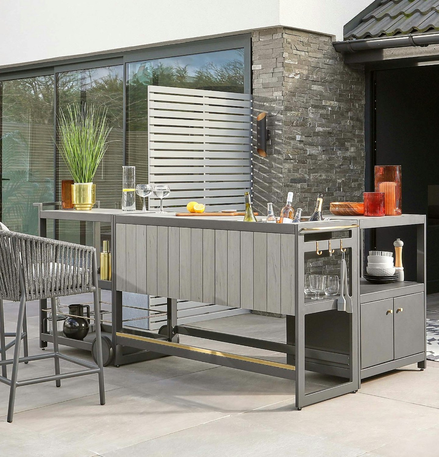 Palm Outdoor Garden Bar Set