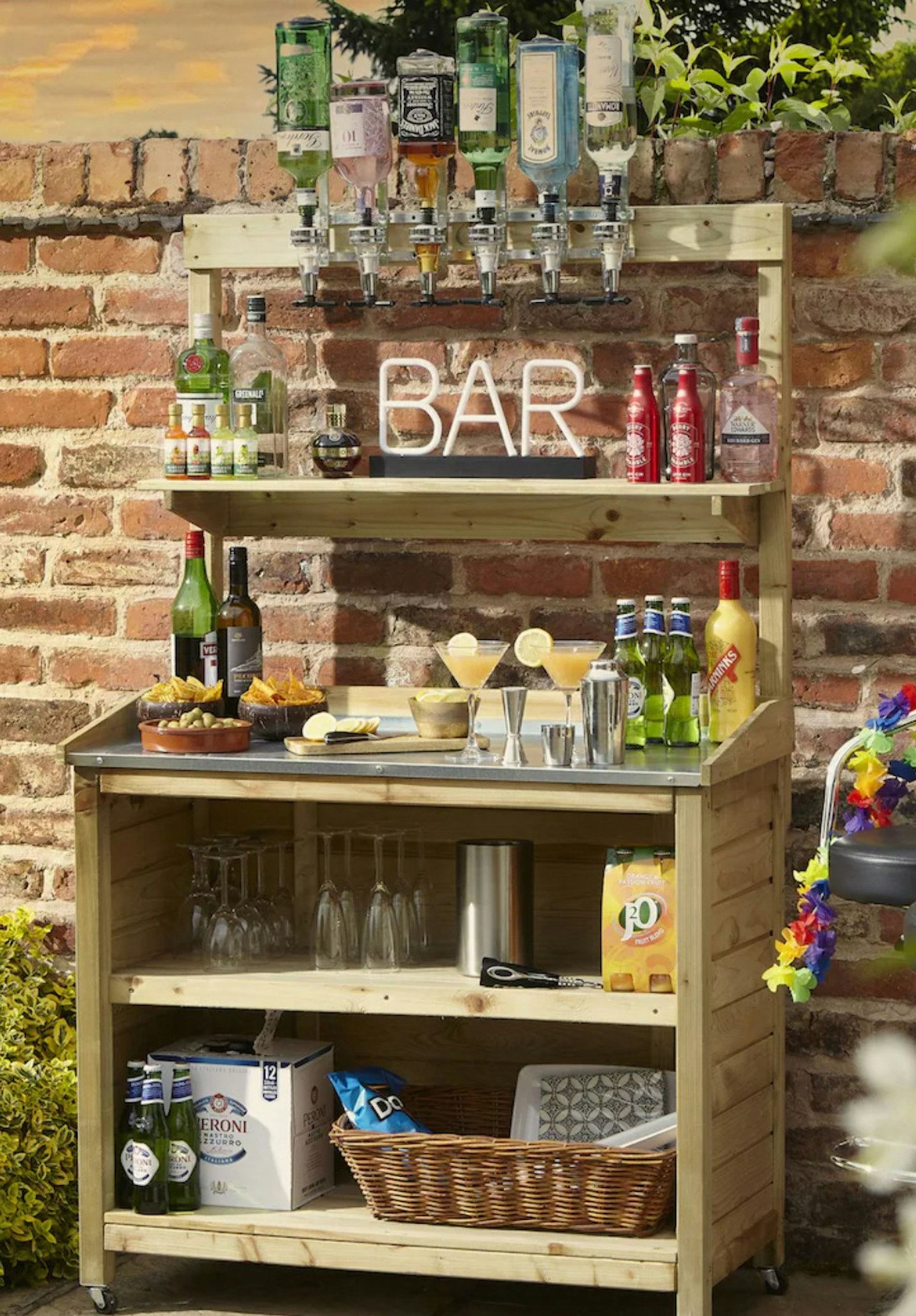 Rowlinson Garden Multi Functional Wooden Mini Bar