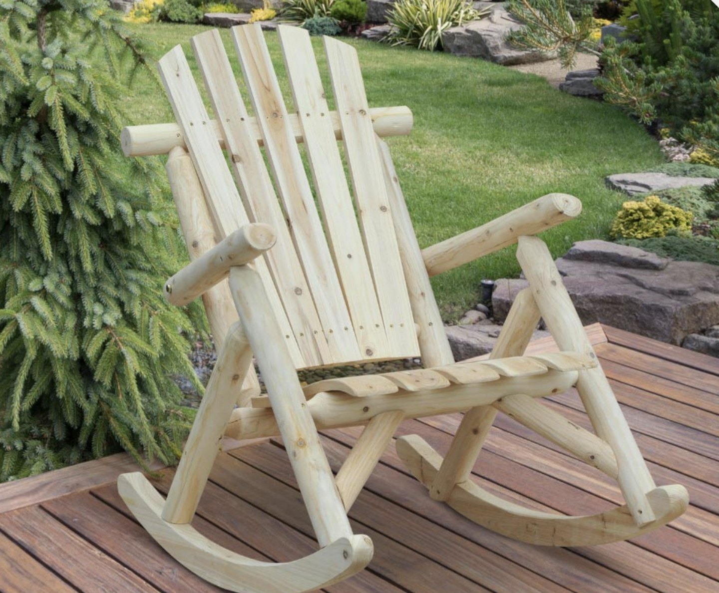 Outsunny Wood Rocking Chair