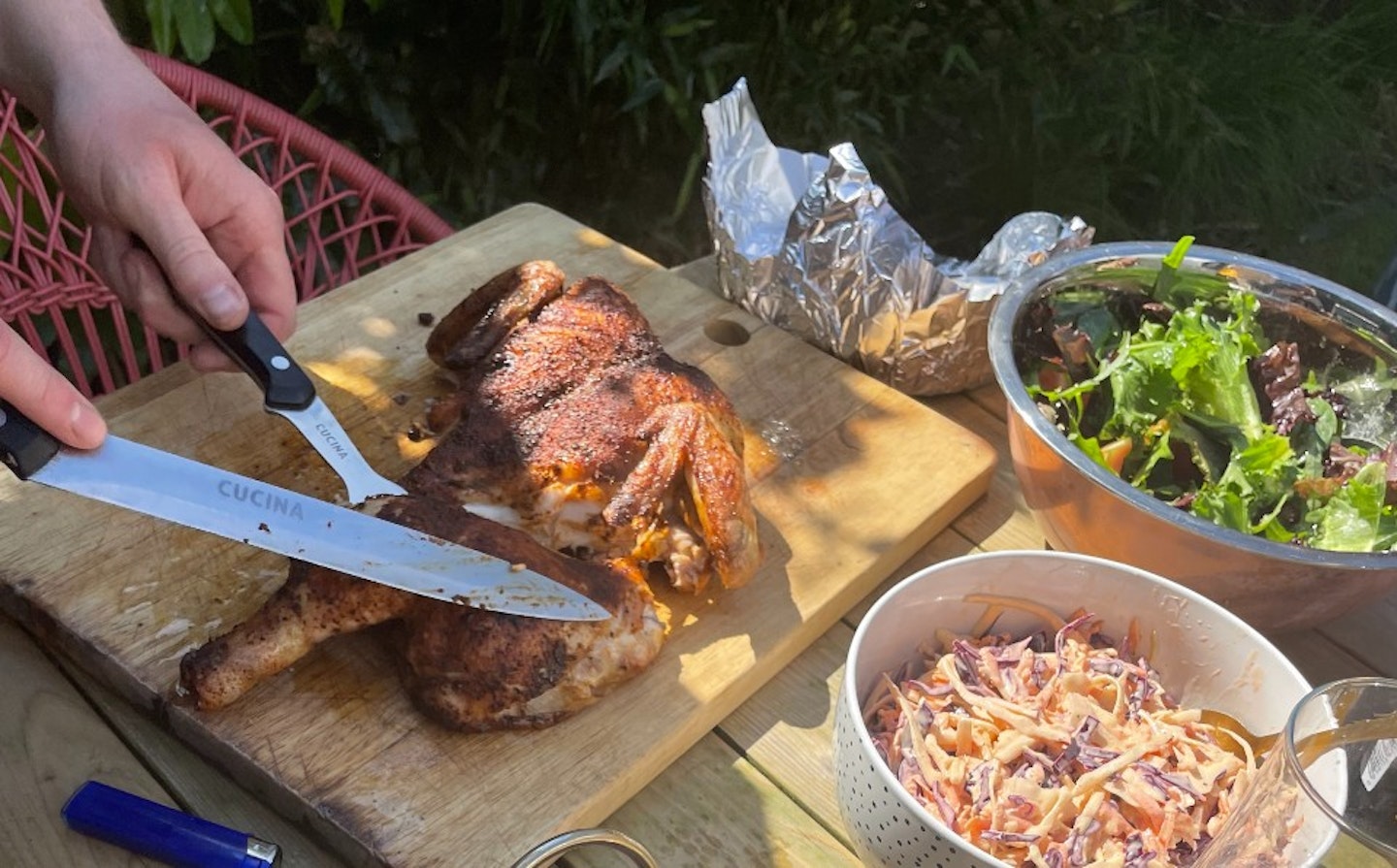 Roasted chicken results from the Ninja Woodfire grill