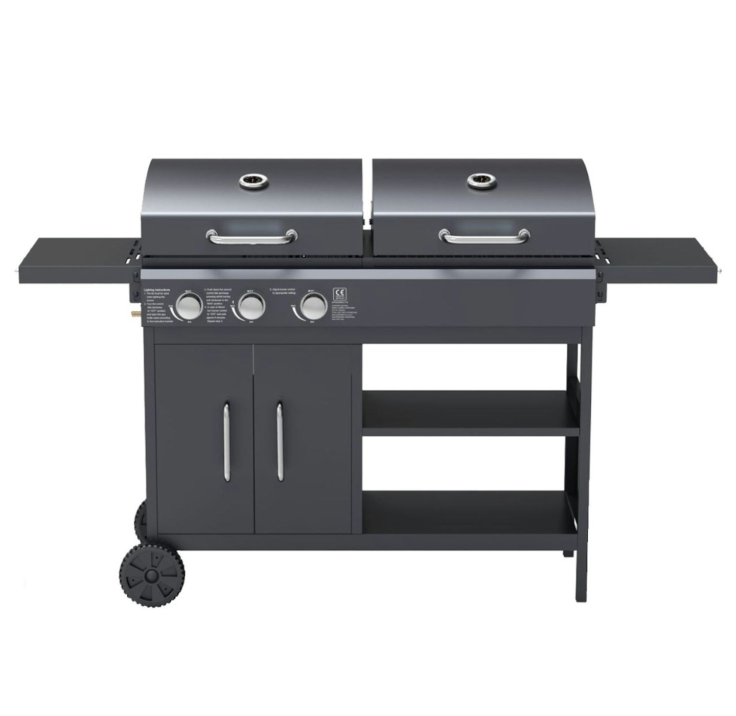 Boss Grill Georgia Dual Fuel - 3 Burner Gas & Charcoal BBQ Grill
