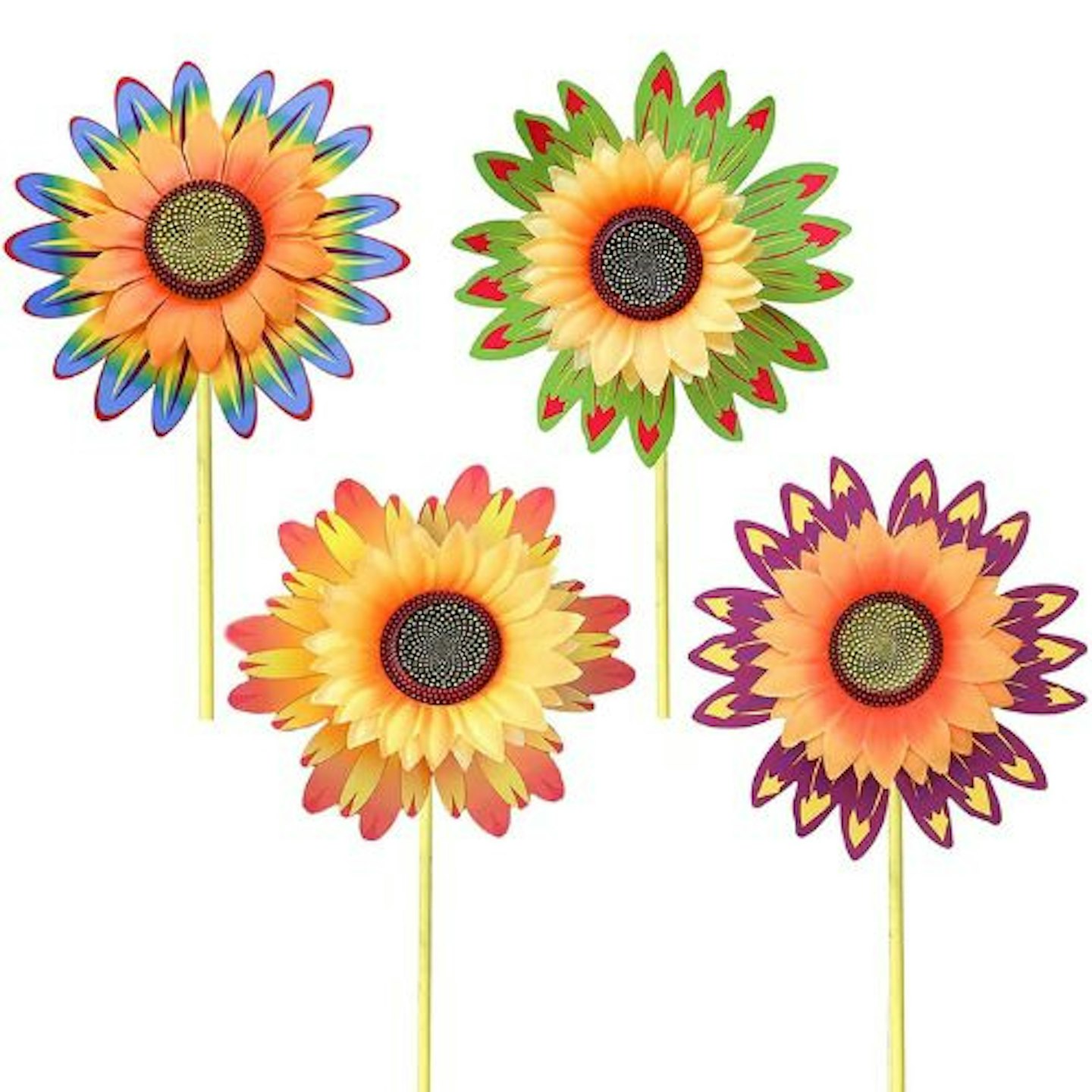 SZHTSWU 4 Pcs Sunflower Wind Spinners