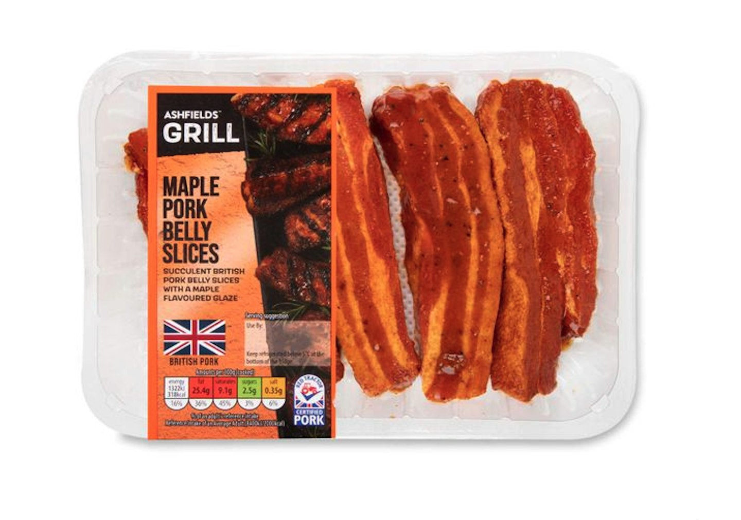 Aldi Ashfields Grill Maple Belly Pork Slices 400g 