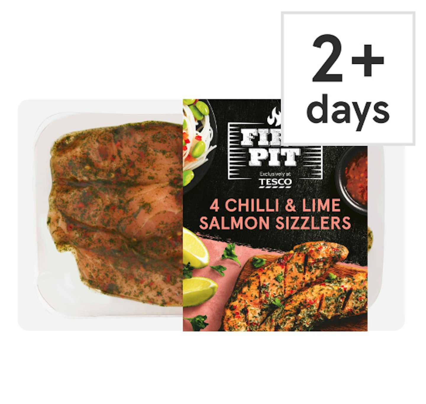 Tesco Fire Pit 4 Chilli and Lime Salmon Sizzlers 180g 
