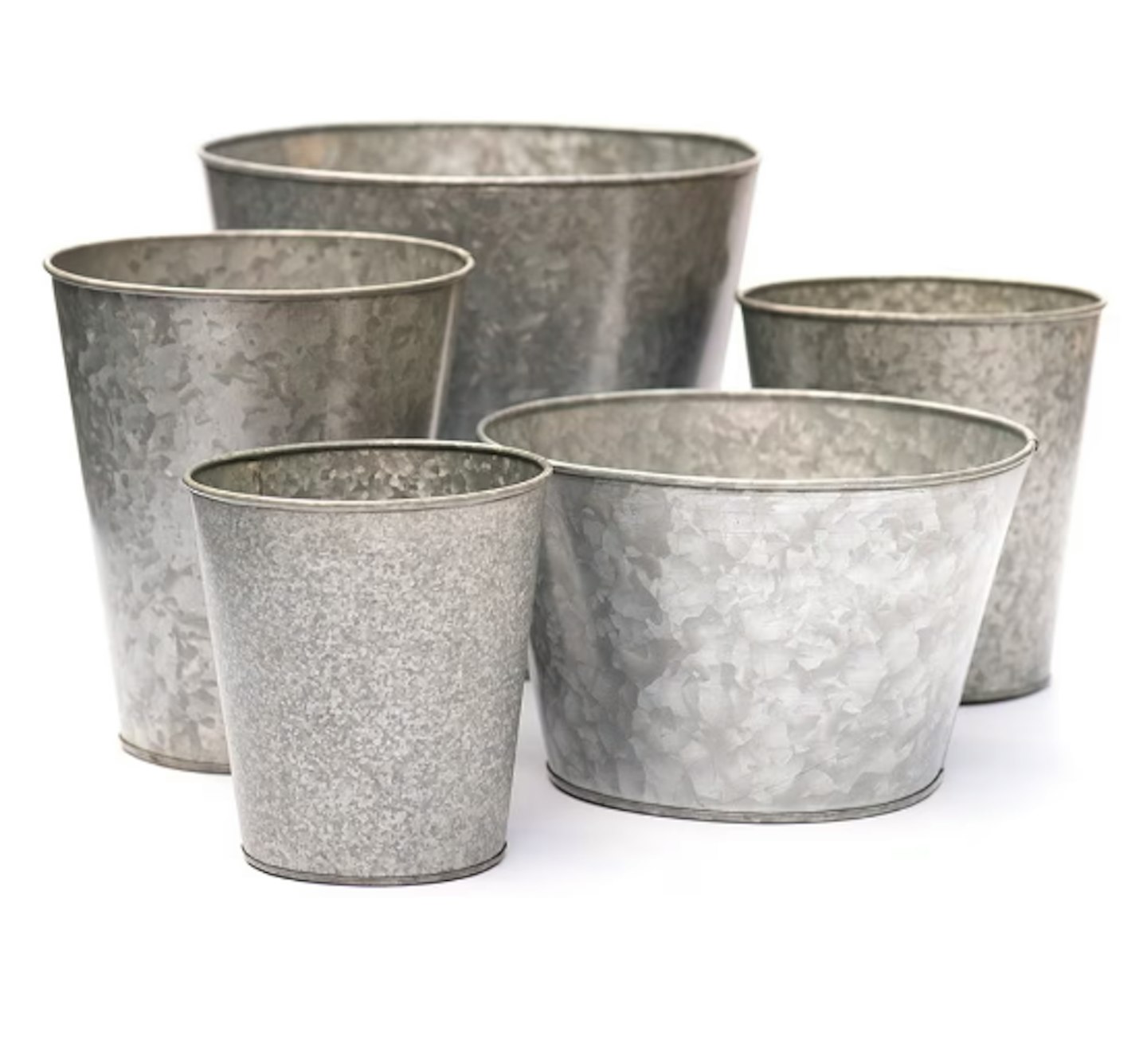 Waitrose garden single galvanised pot 