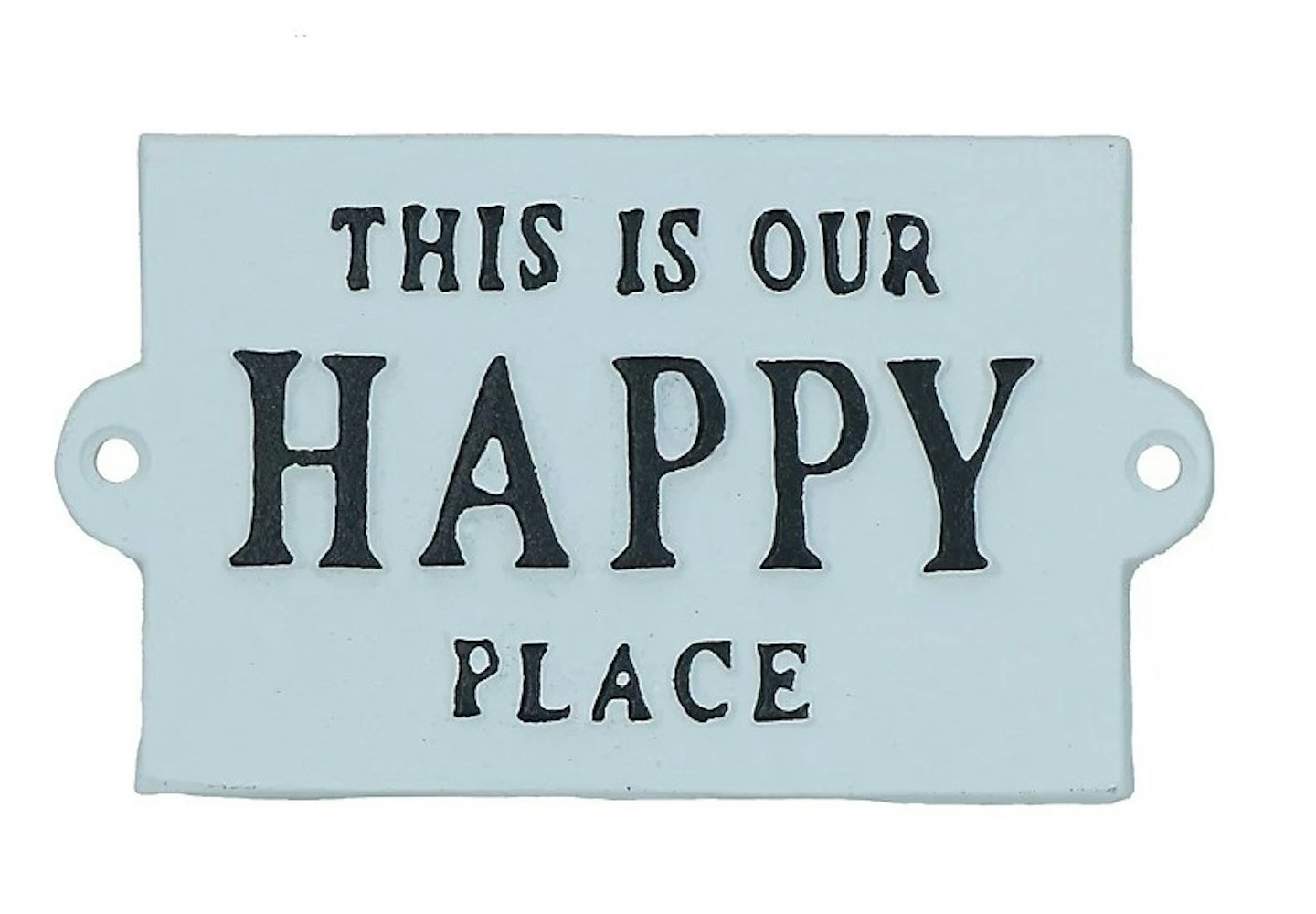 This Is Our Happy Place Sign Plaque Cast Iron Garden House Home Wall Door