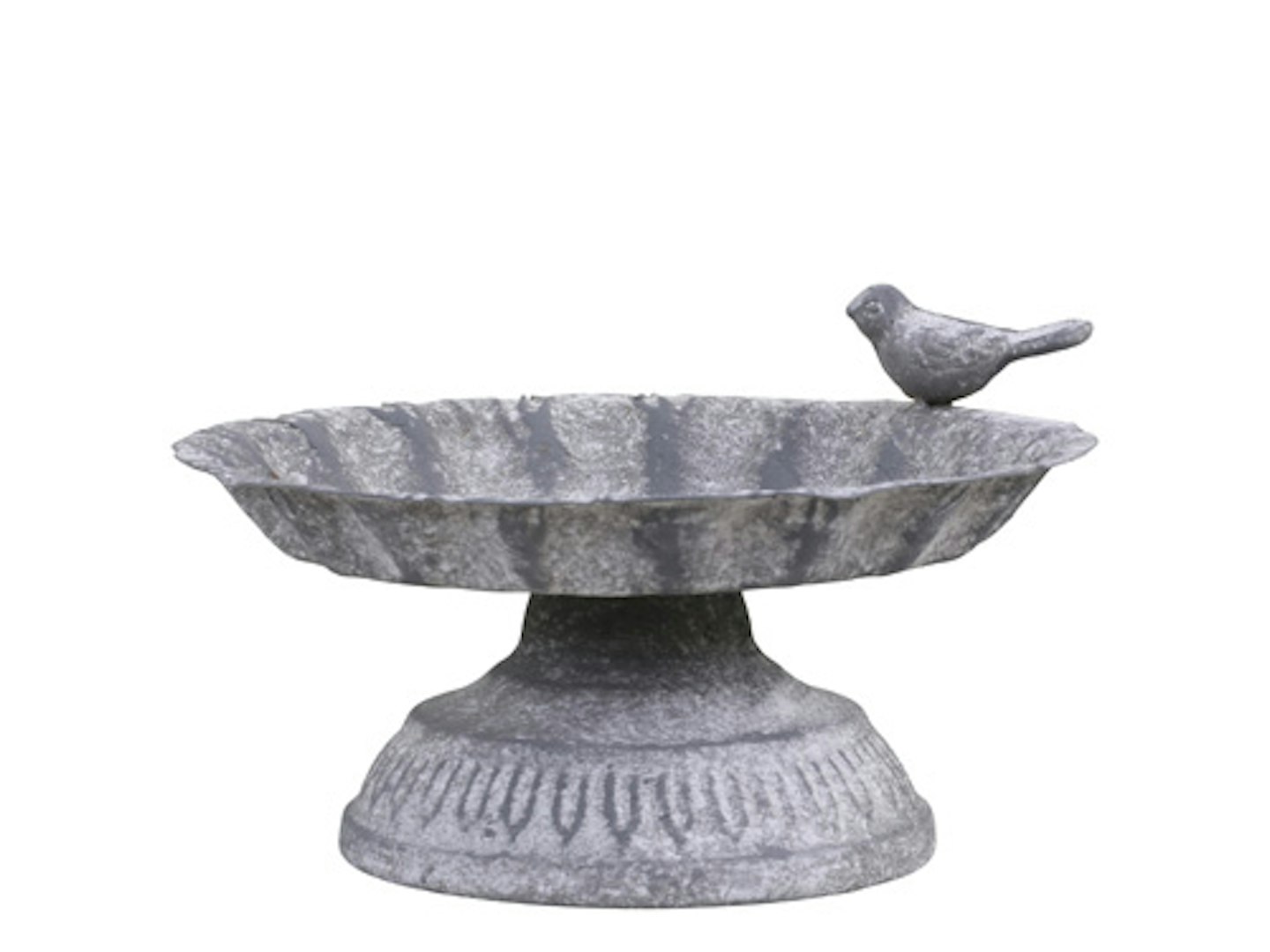 grey cast iron bird bath