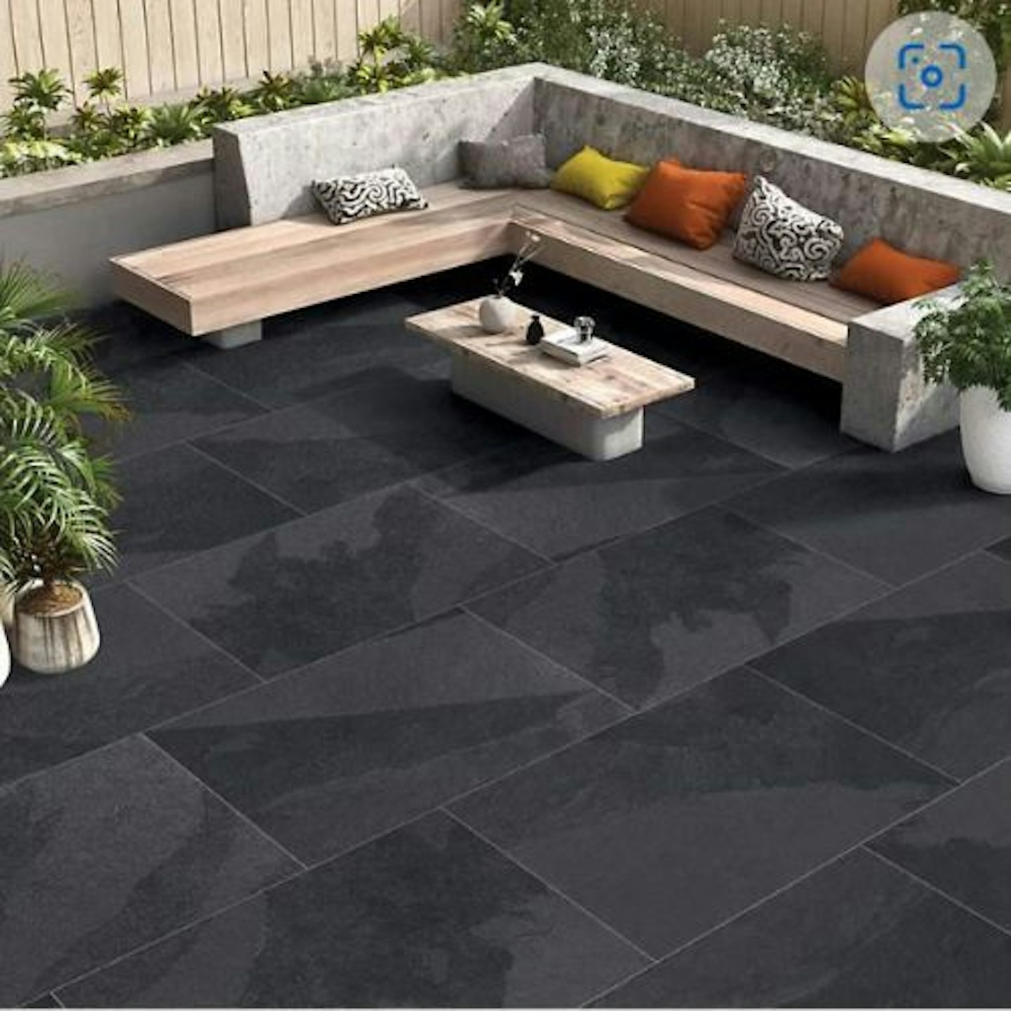 Brazilian Slate Nero Matt Stone Effect Porcelain Outdoor Floor Tile