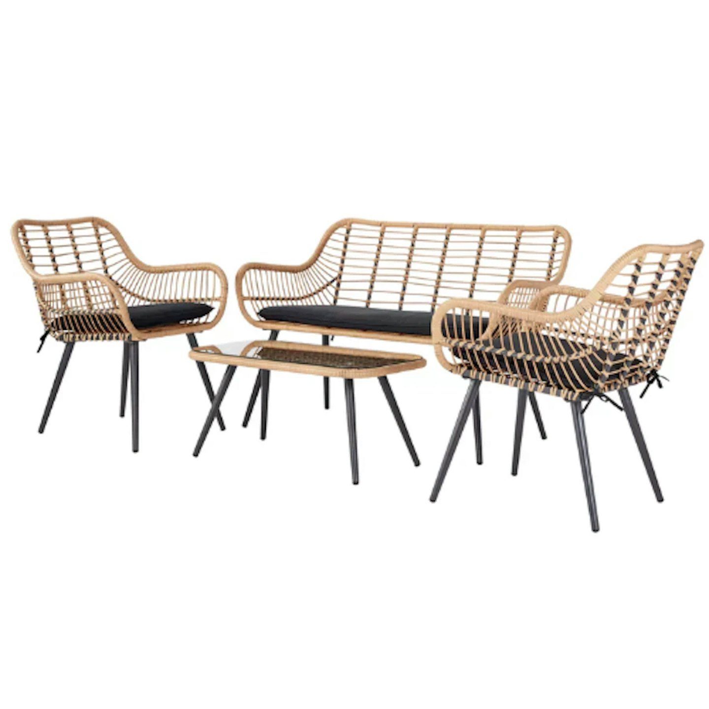 Habitat 4 Seater Bamboo Effect Garden Sofa Set