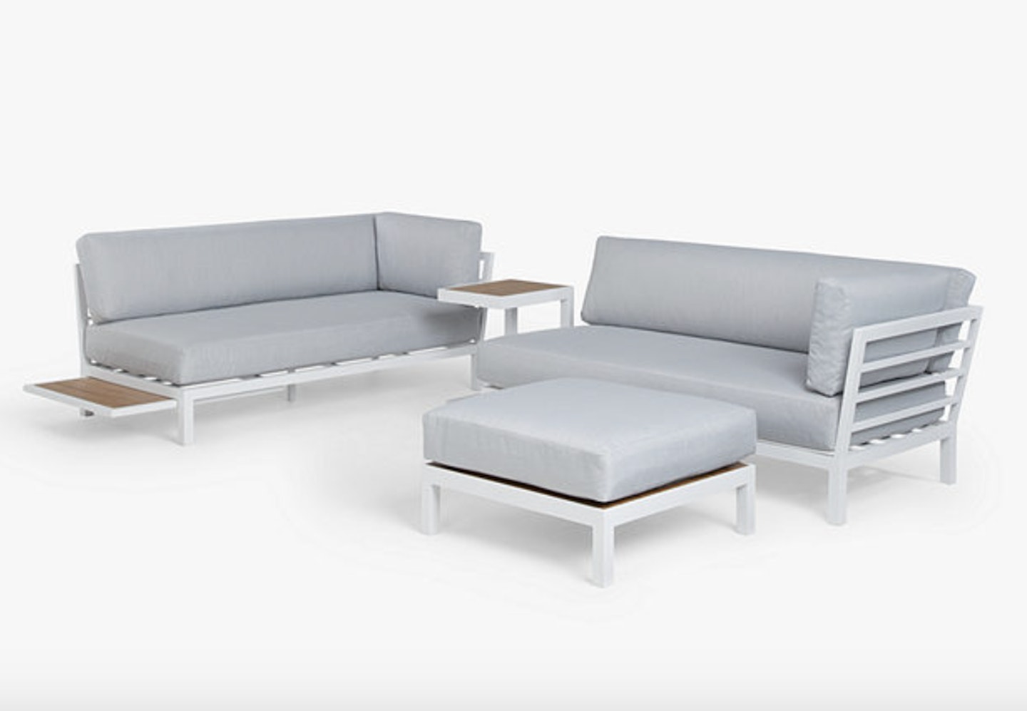 Platform 4-Seater Modular Garden Lounging Set in White