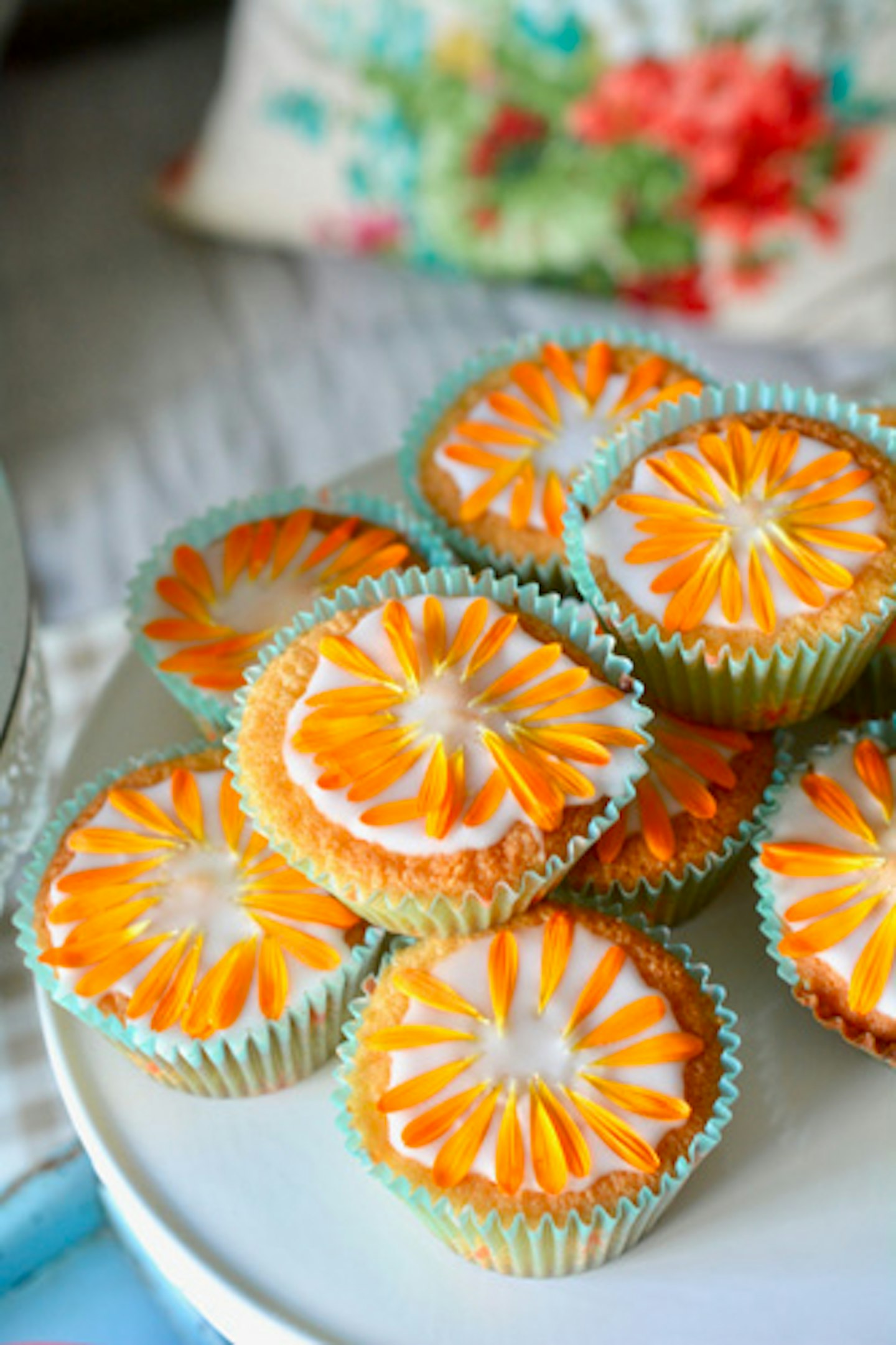 petal topped cakes