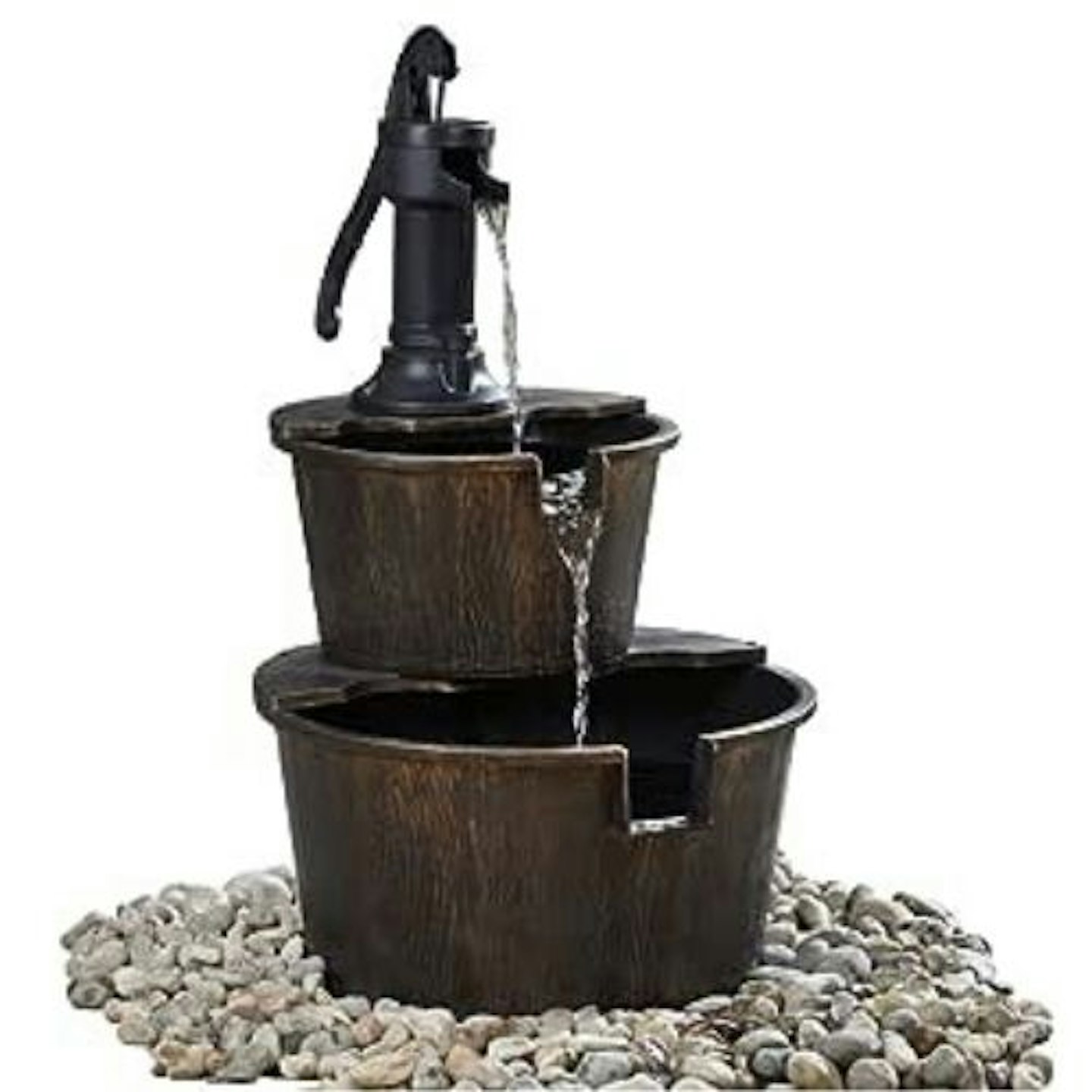 Serenity 2 Tier Barrel Cascading Water Feature