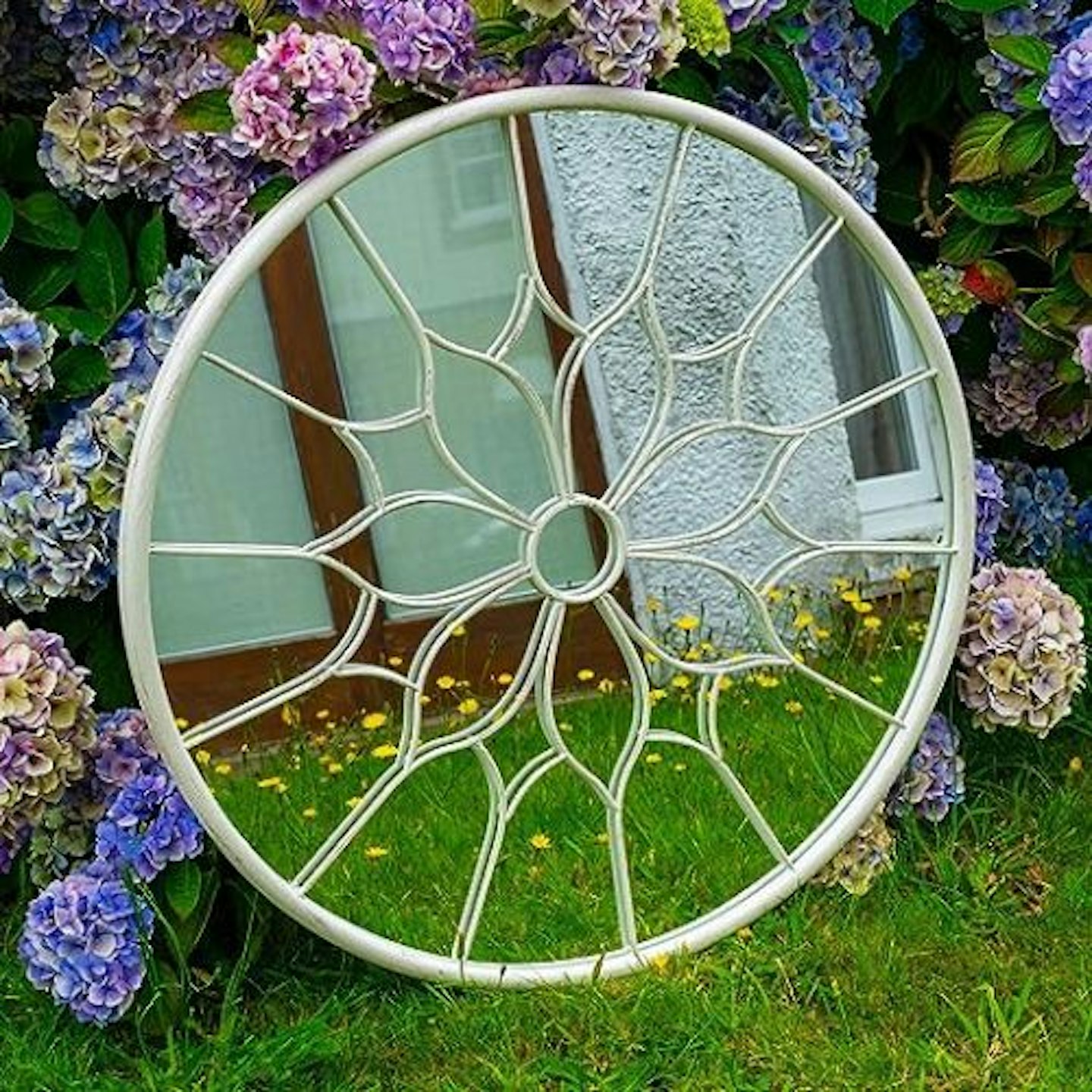 Woodside Yalding Decorative Outdoor Round Garden Mirror