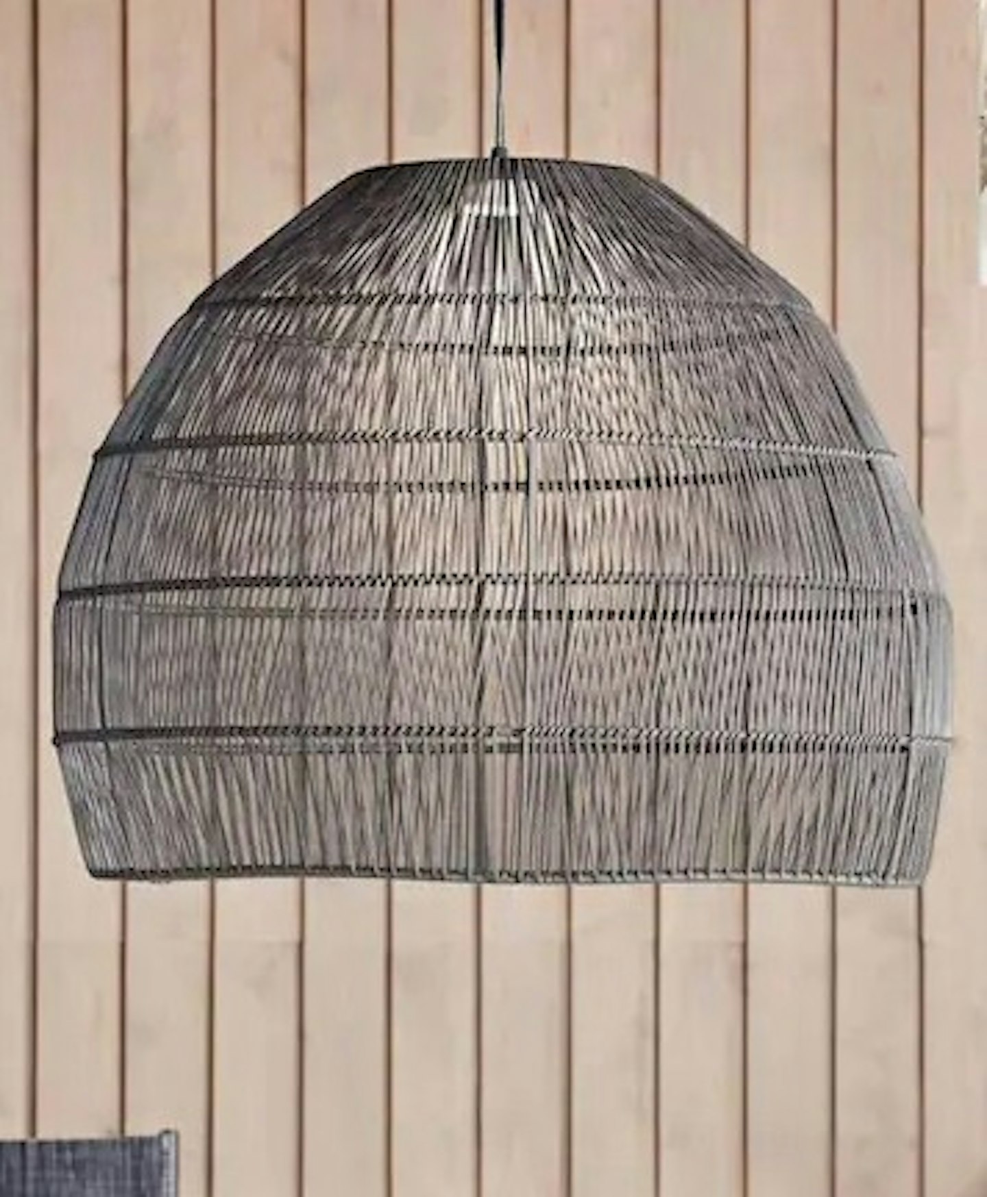 Callow Outdoor Solar LED Pendant Light with Rattan Shade
