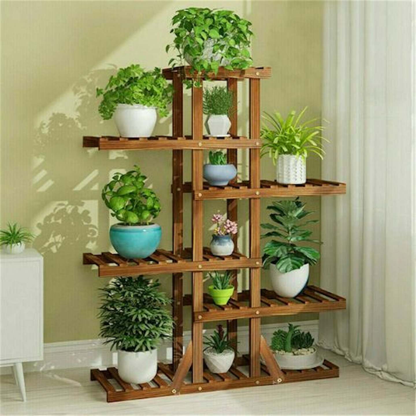 6 Tier Wooden Ladder Plant Stand