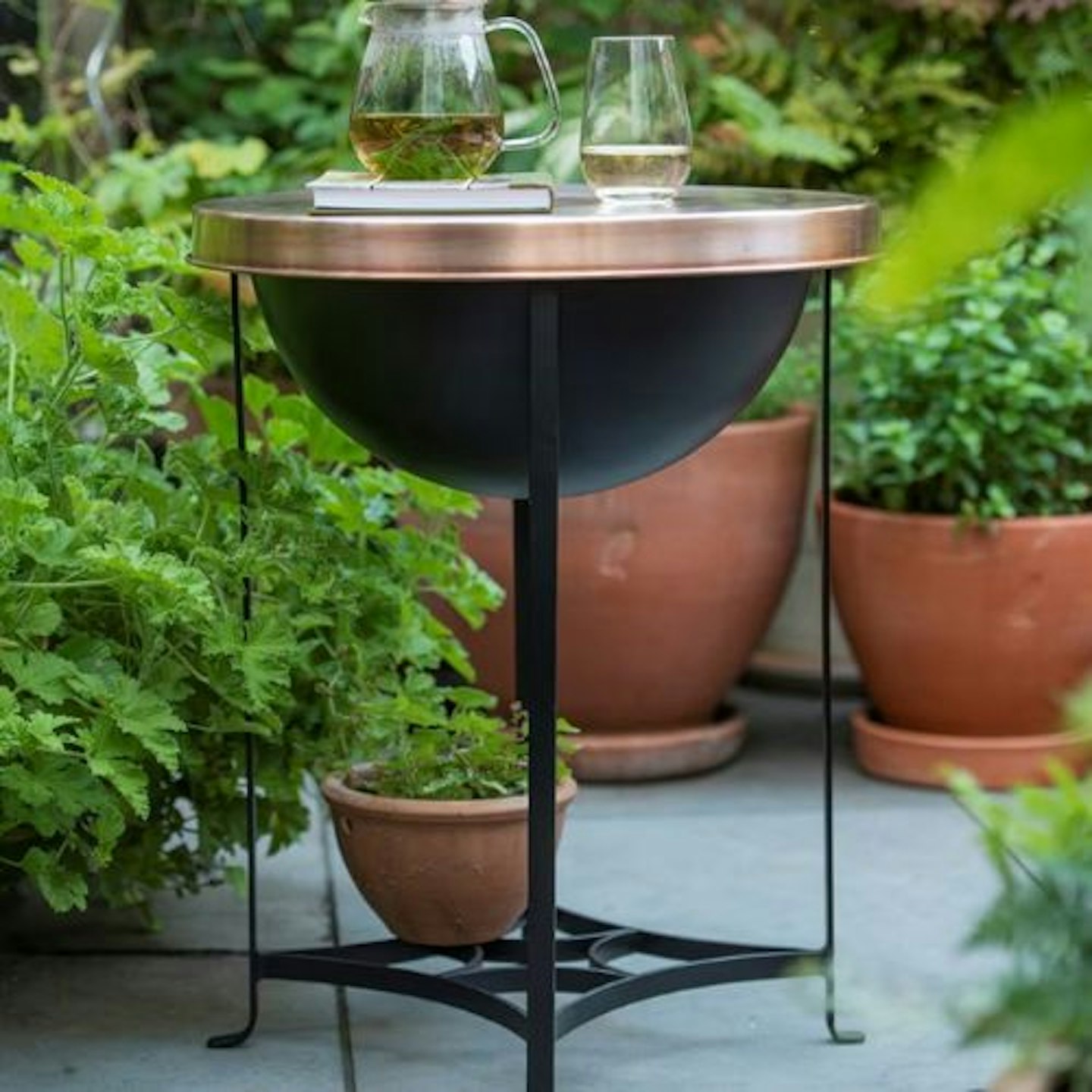 FIRE PIT/TABLE WITH COPPER TOP - TALL