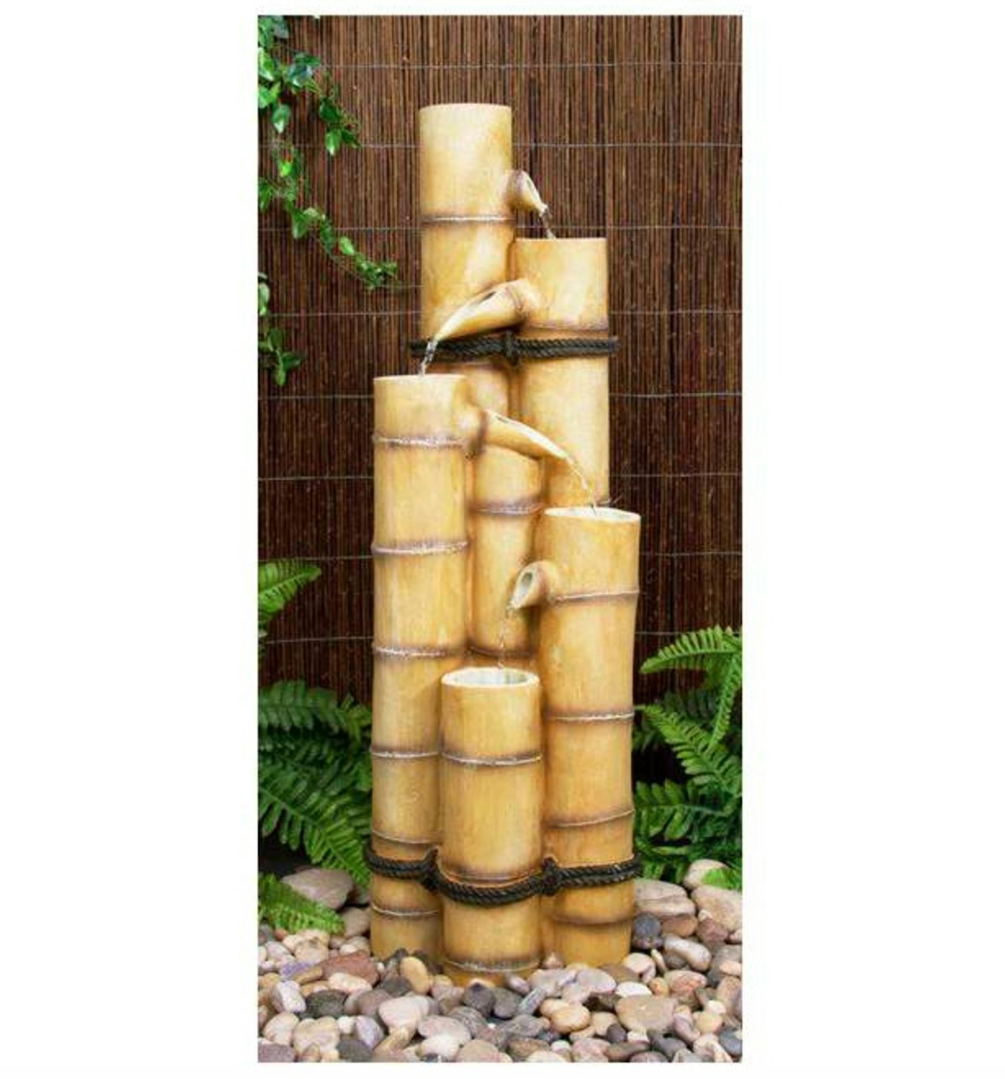  H88cm Ginko 5-Tier Bamboo Water Feature by Ambienté