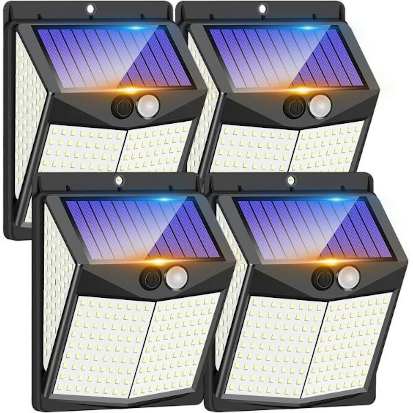 Outdoor solar security lights