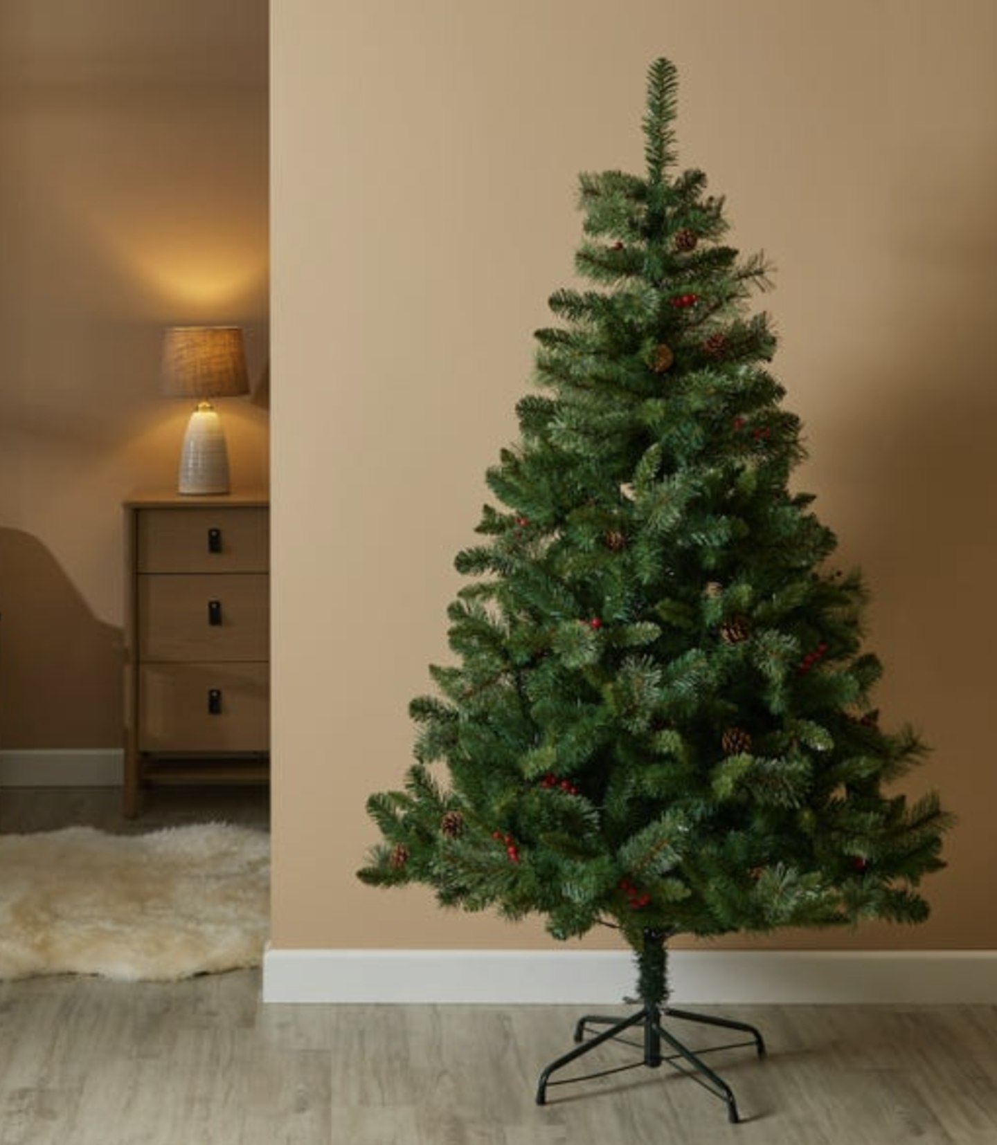 Dunelm Berry and Cone Christmas Tree 6ft