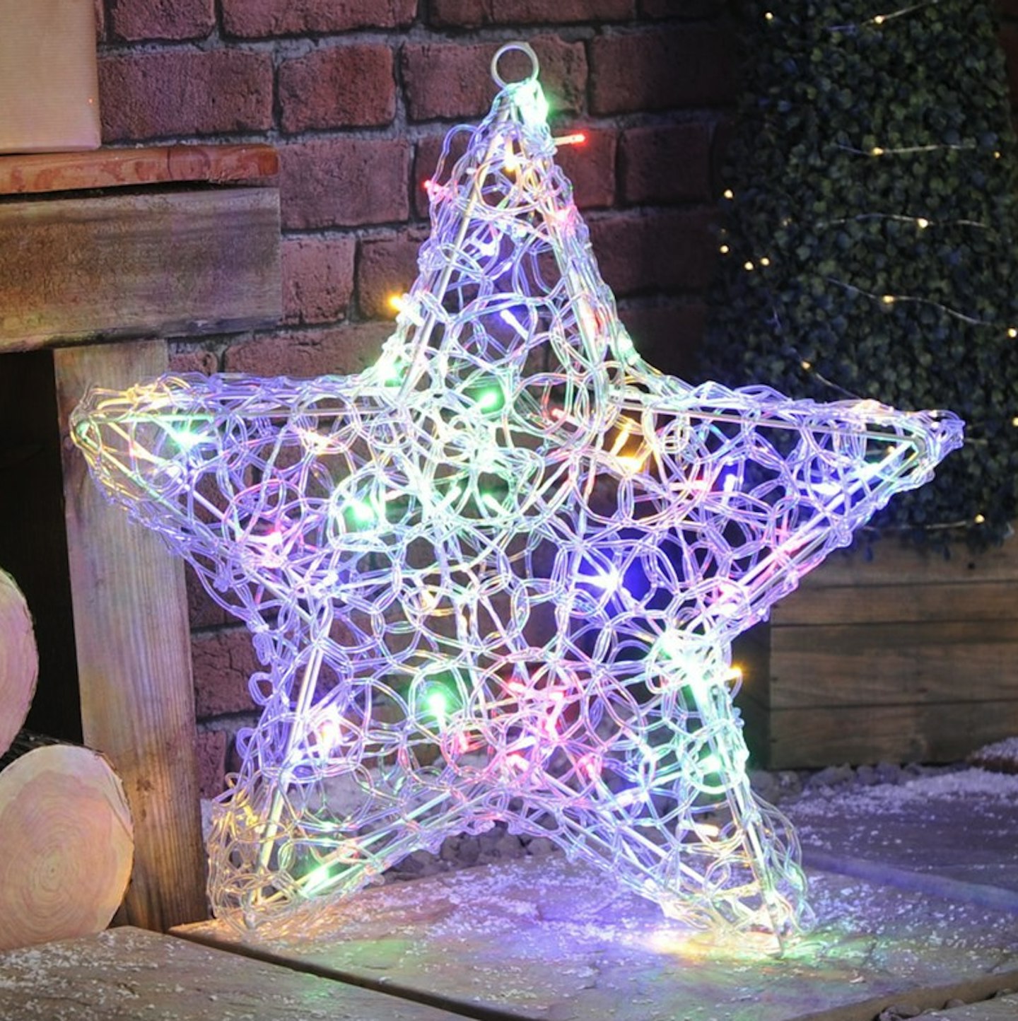 Festive 58cm Light Up Multicolour Twinkling Soft Acrylic Christmas Star