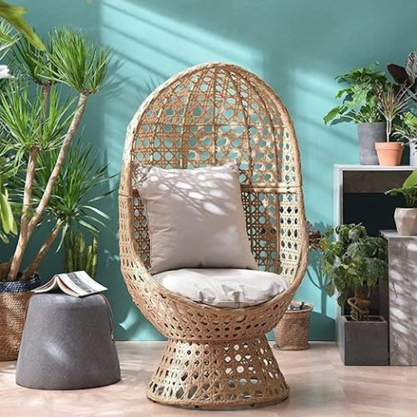 Cherry Tree Furniture Rattan Effect Cocoon Swivel Chair