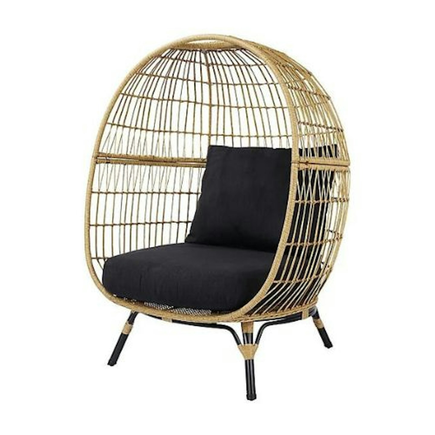 GoodHome Apolima Brown Rattan Effect Egg Chair