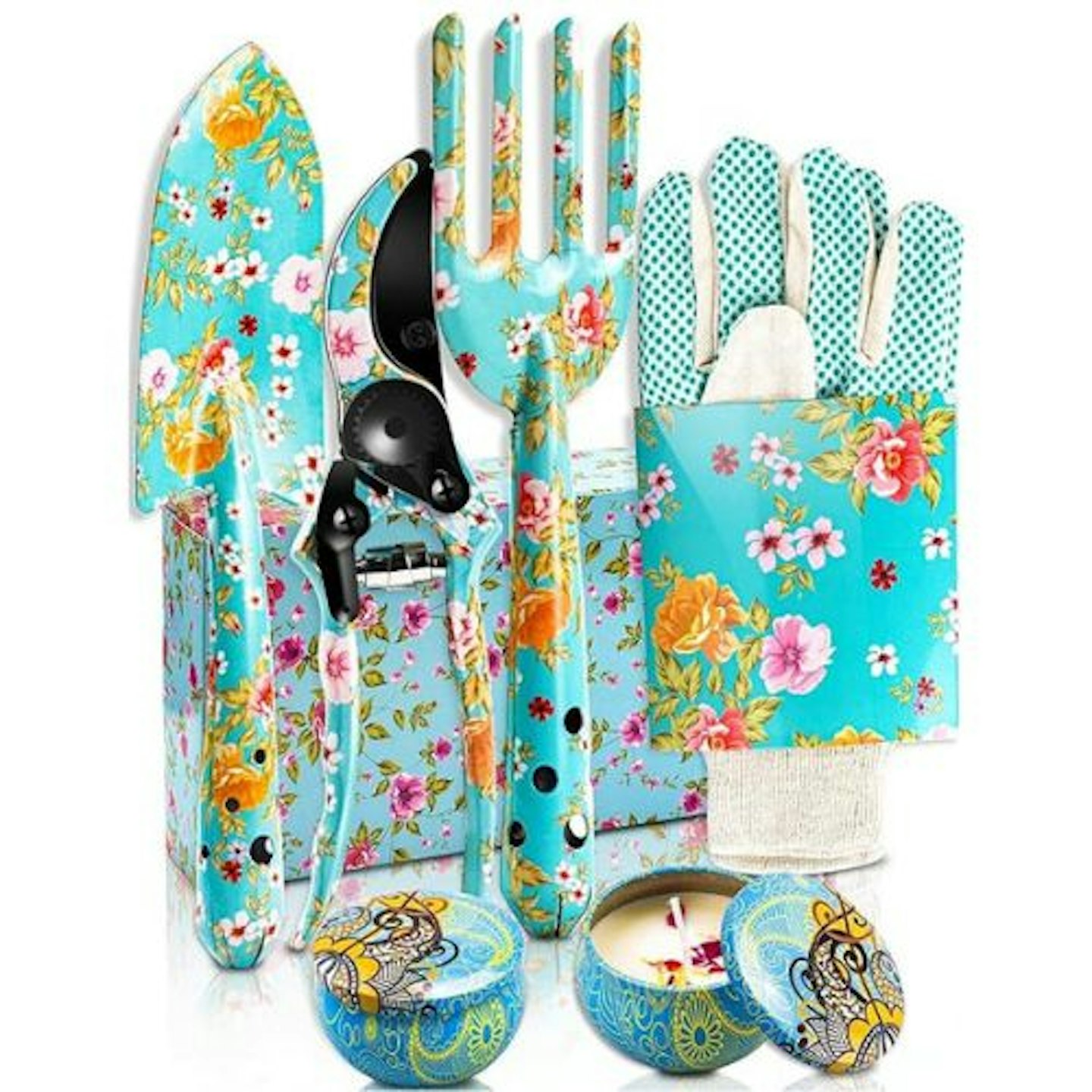 TOYPOPOR 6Pcs Garden Tools Set with Floral Print