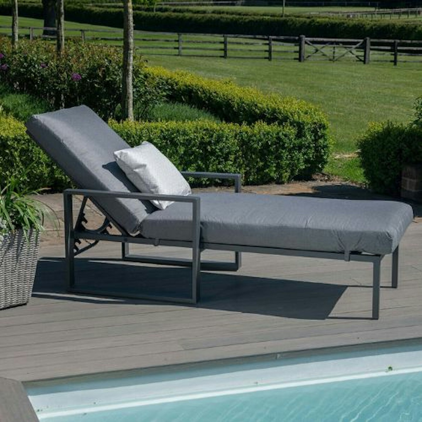 Maze - Amalfi Aluminium Sunlounger - Grey