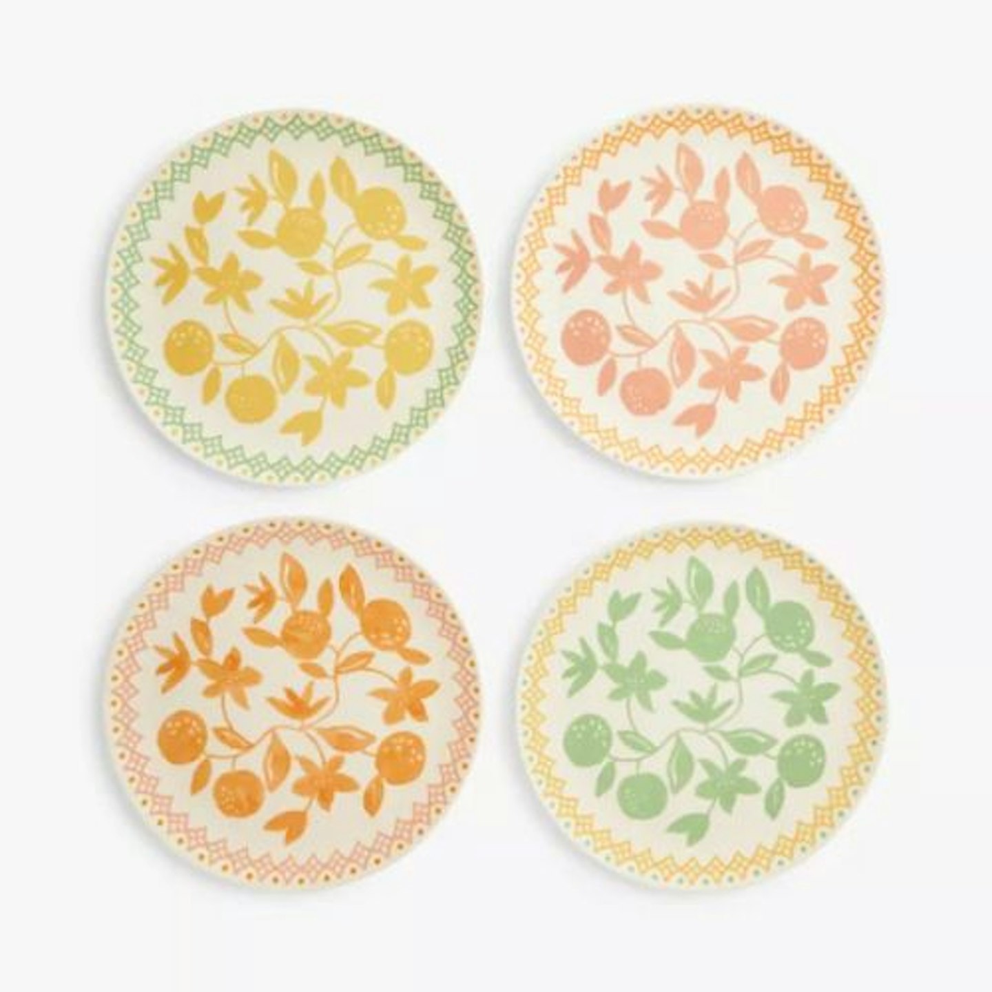 Orangery Melamine Dinner Plate, Set of 4, 25.5cm, Multi