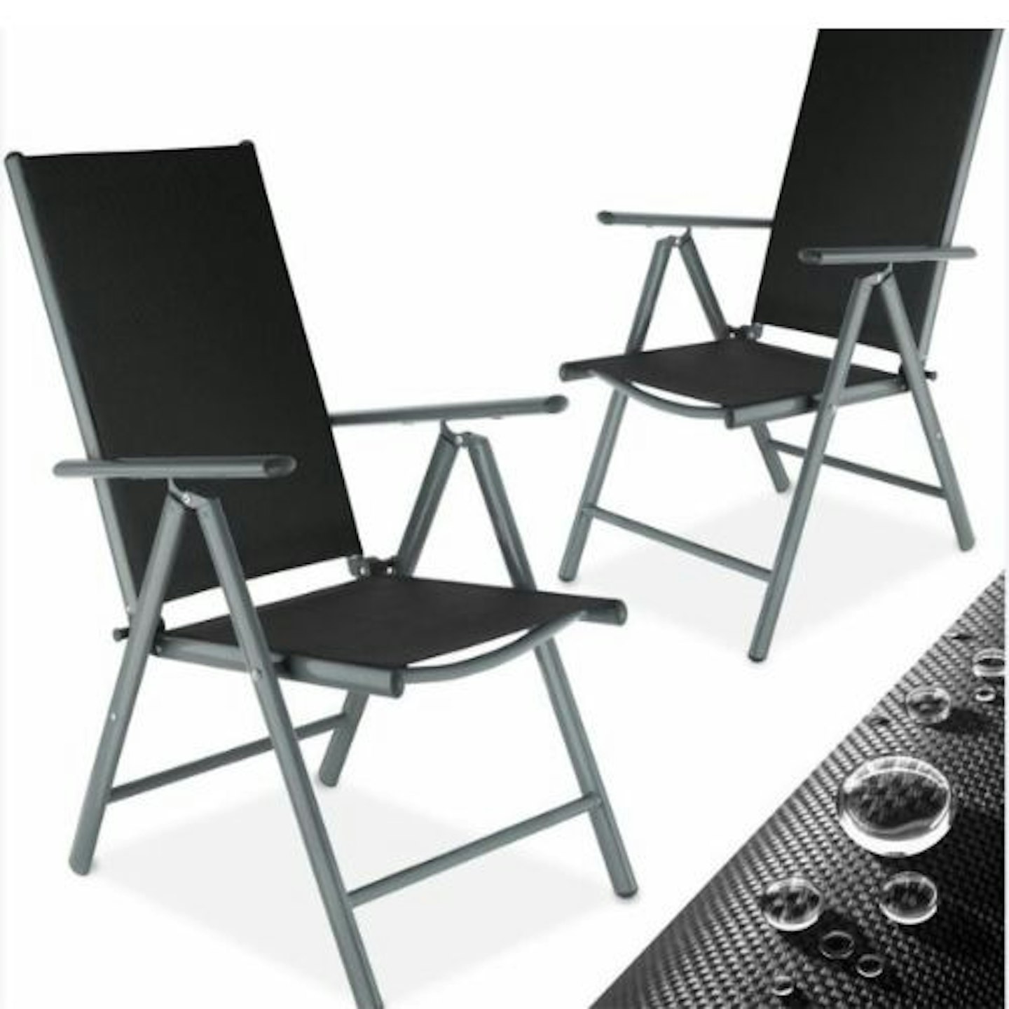 2 Folding Aluminium Reclining Garden Chairs