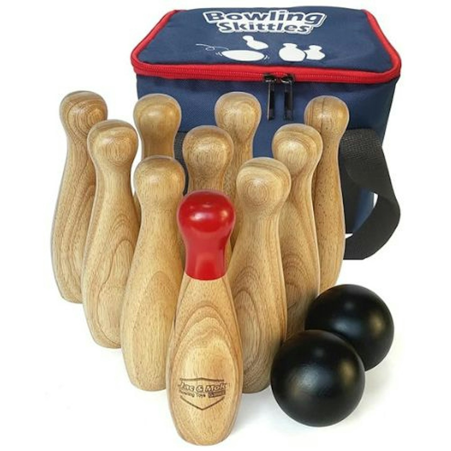 Wooden Skittles Game Set-Lawn Bowling