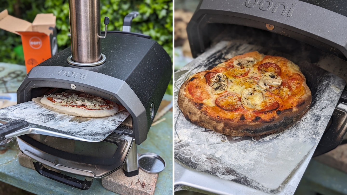 Wood/charcoal pizza cooking