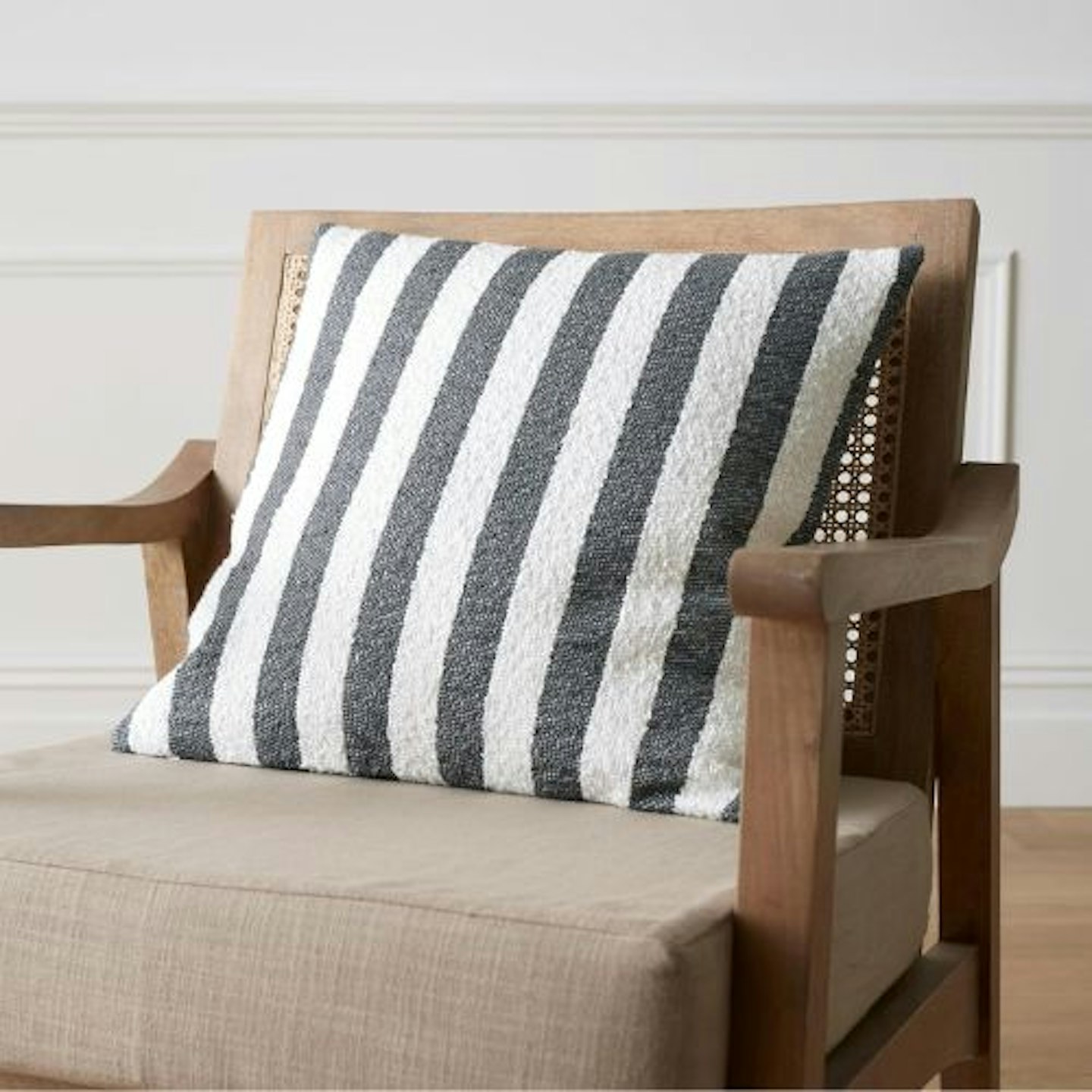 Catherine Lansfield Boucle Stripe 45x45cm Cushion Charcoal Grey