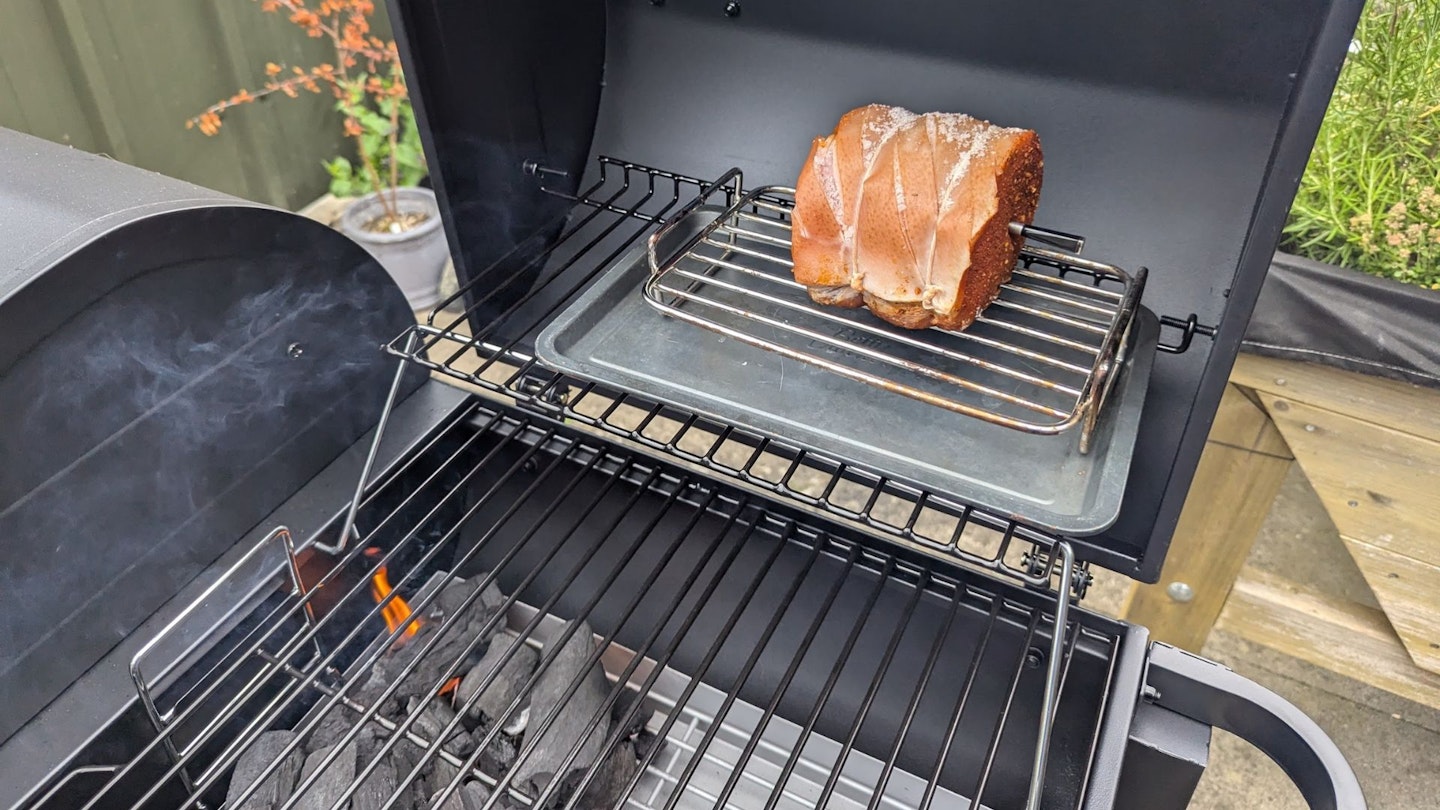 Charcoal cooking ham