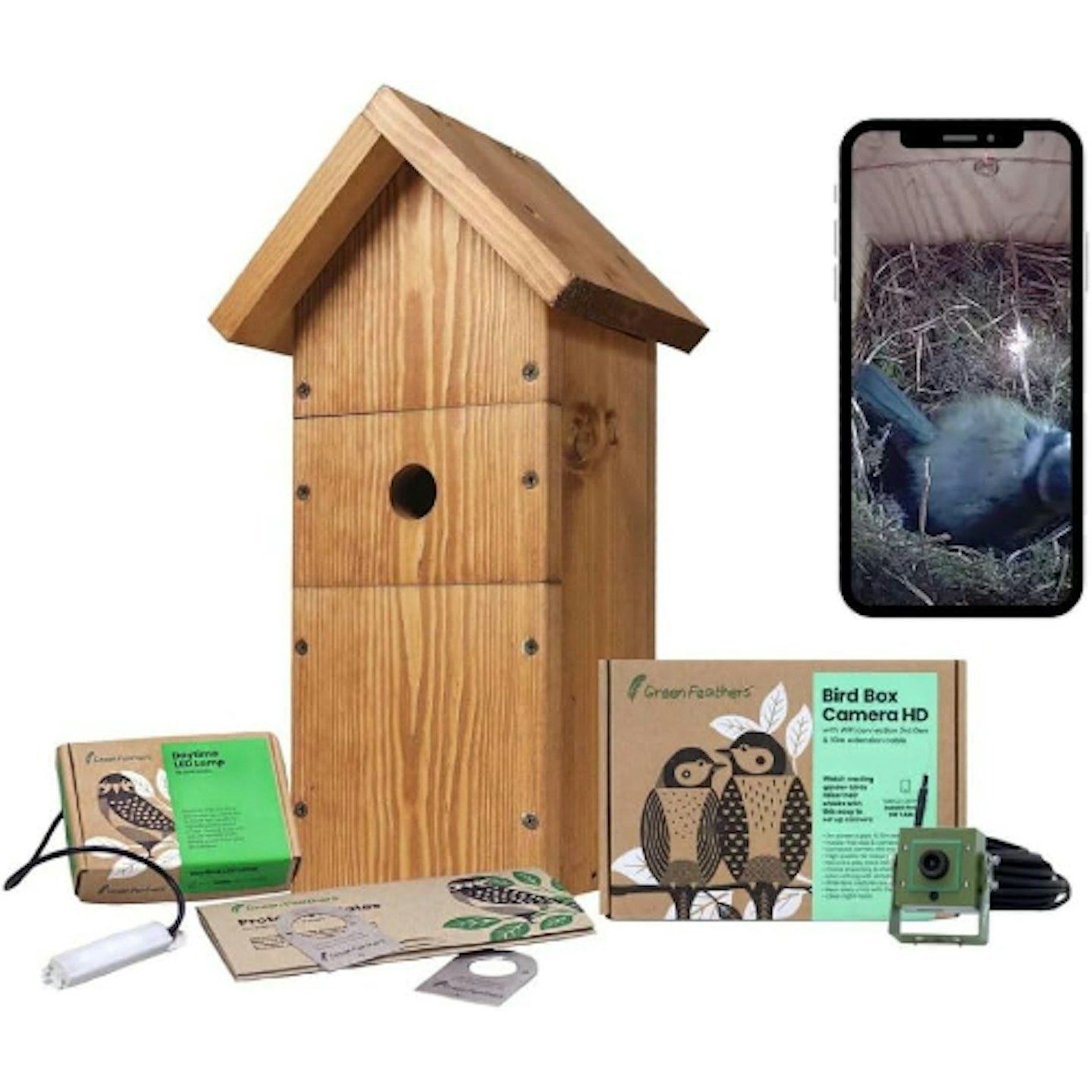 Green Feathers bird box camera