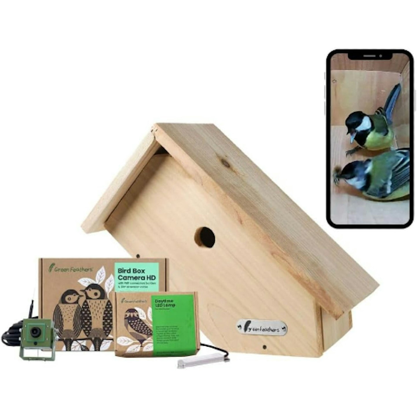 Green Feathers bird box camera 