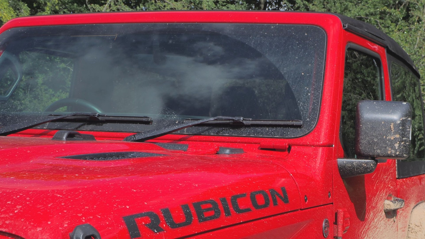 Windscreen of a Jeep Wrangler Rubicon