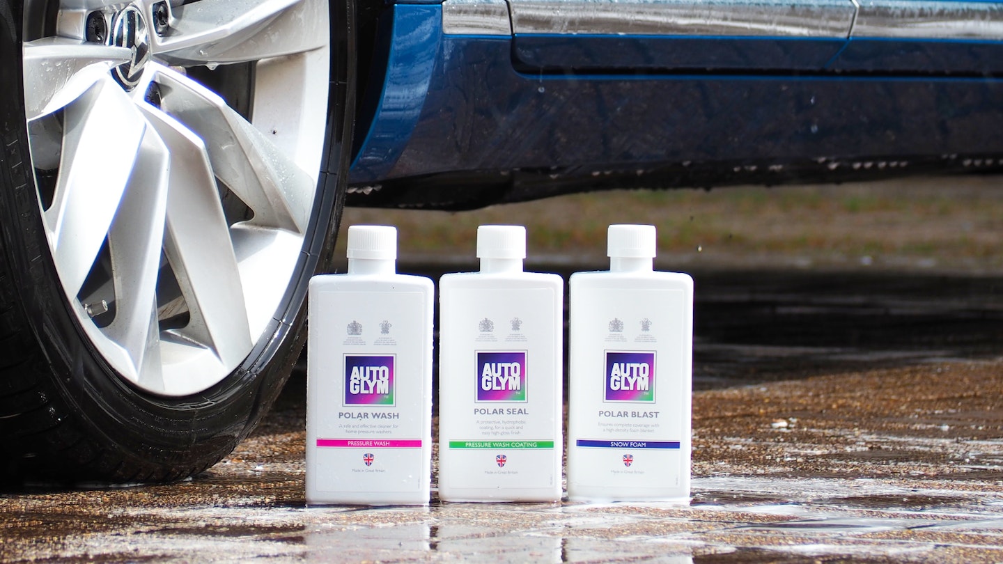 The three Autoglym Polar bottle lined up