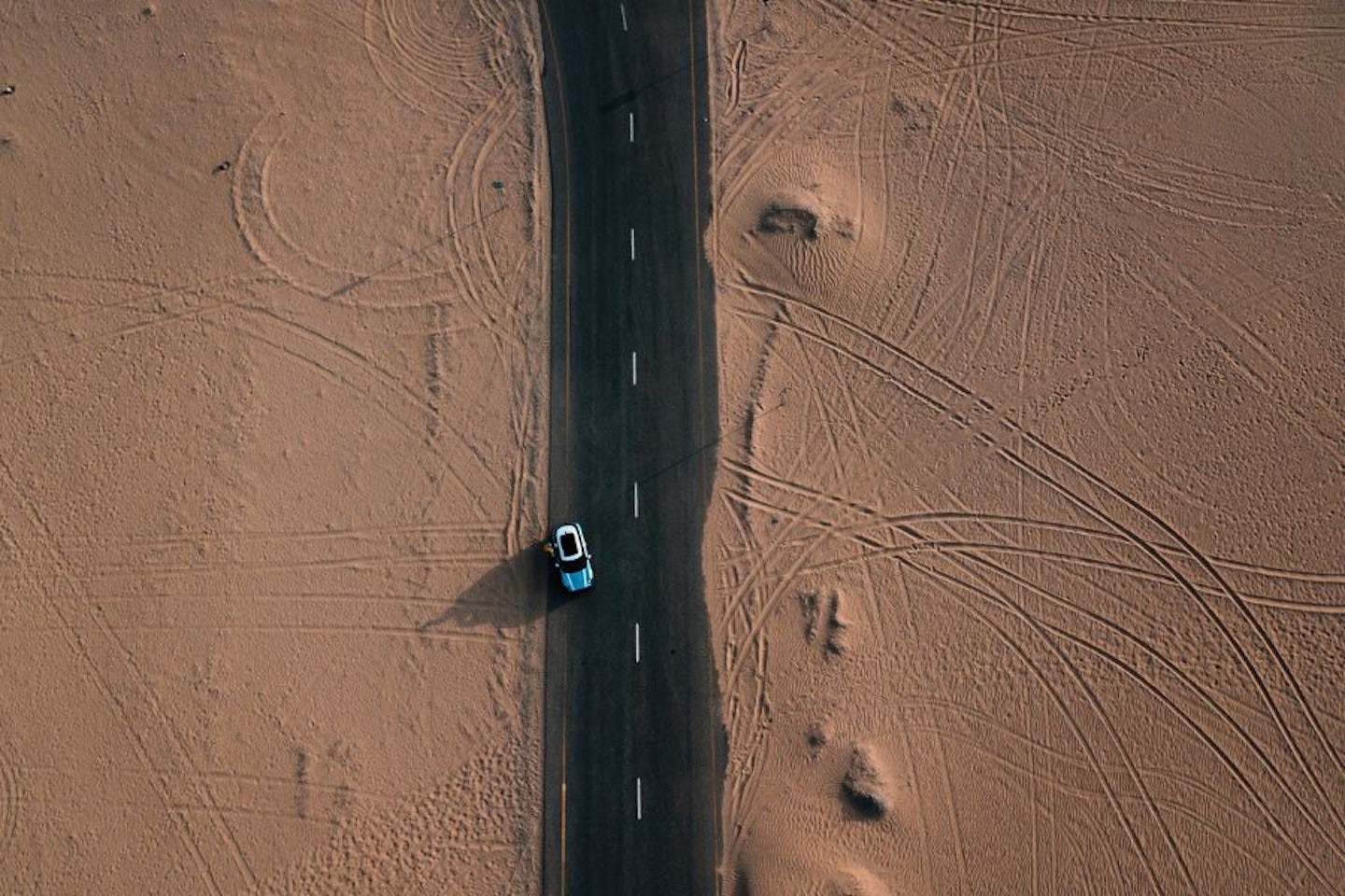 Car shot by drone