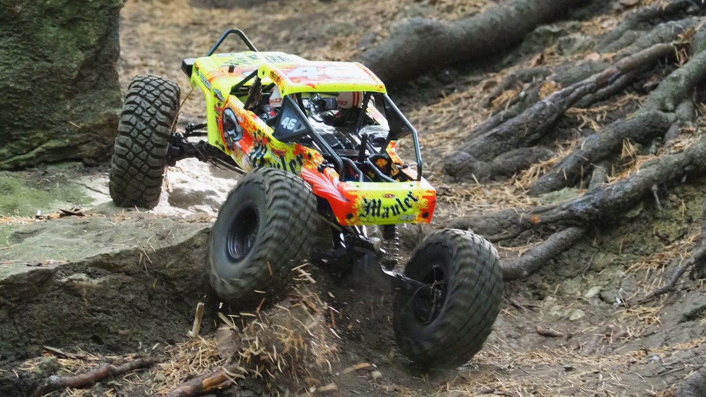 FTX Mauler climbing a rock face