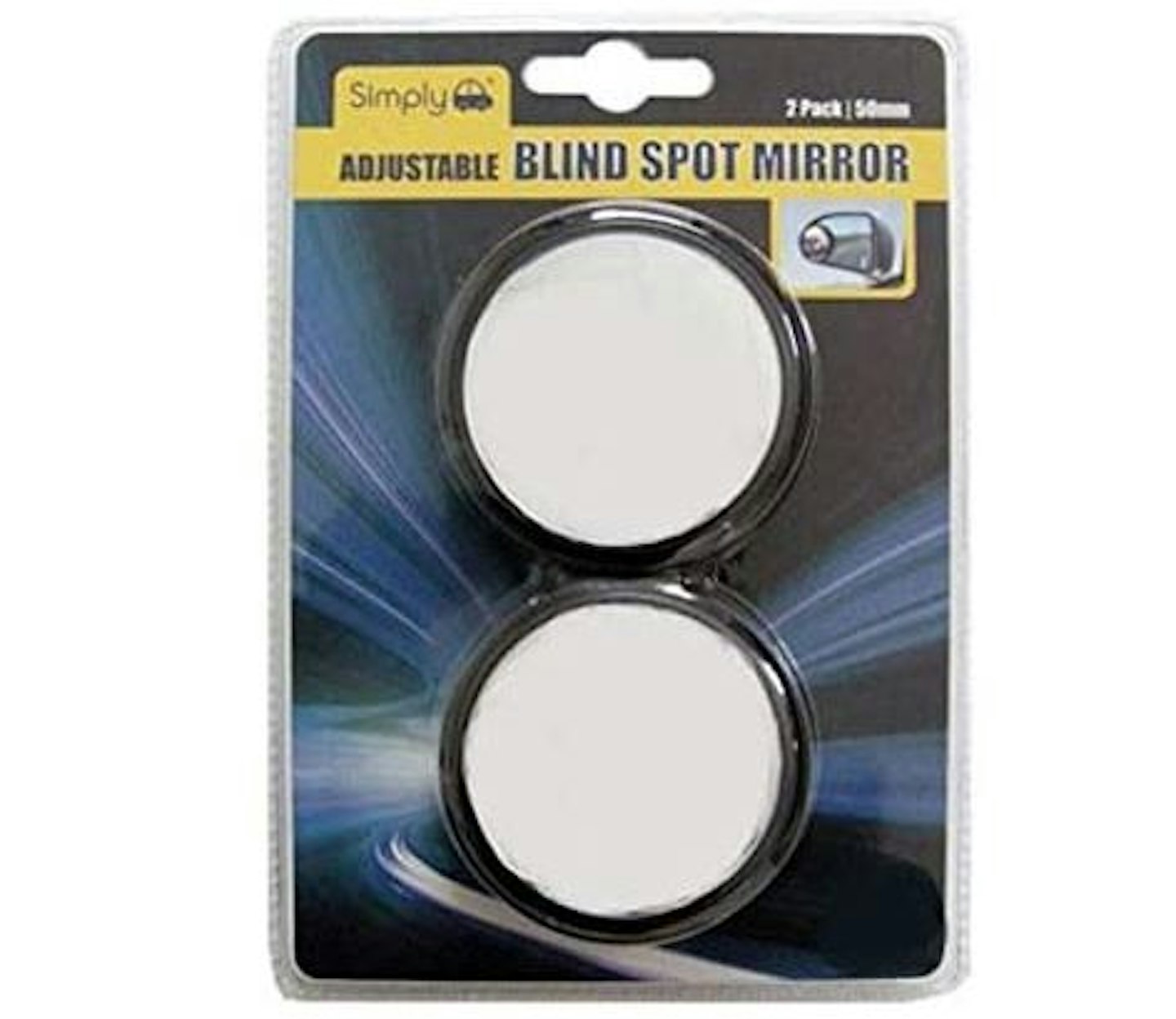 Simply BS001 Adjustable Circular Blind Spot Car Mirror (2-Pack)