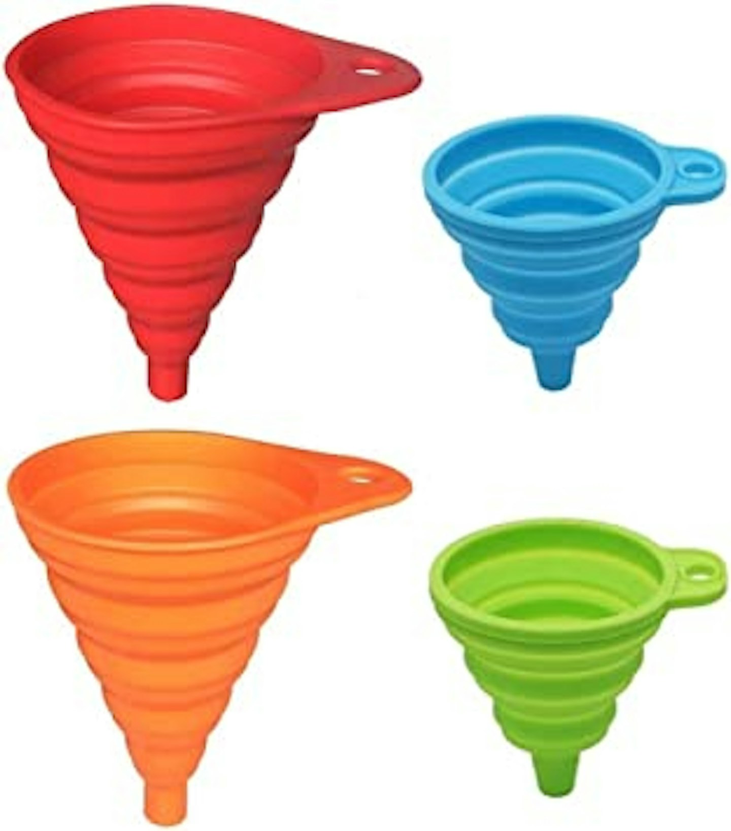 Rainbow Colours Silicone Collapsible Funnel Set