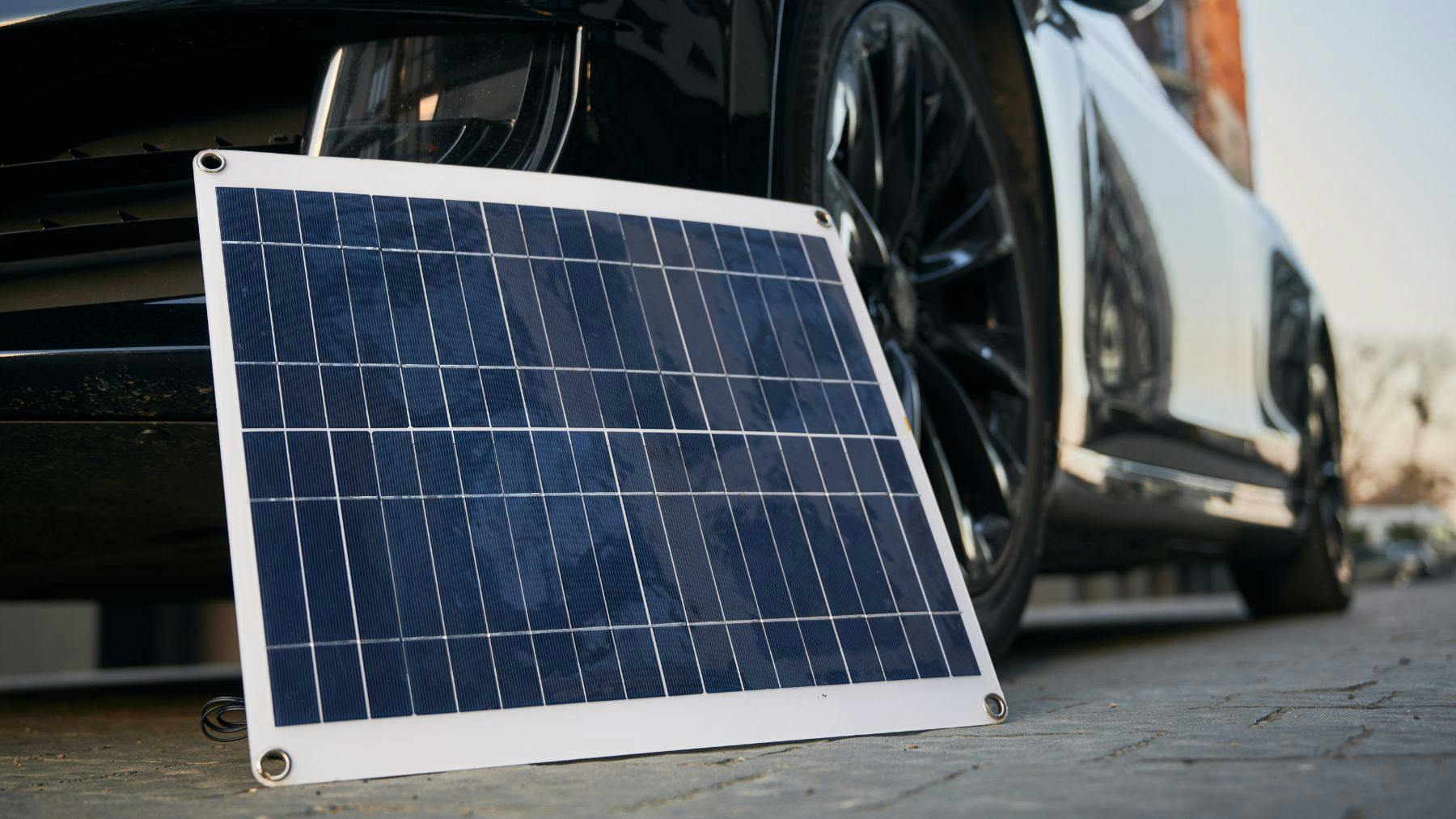 Solar panel to keep shop car battery charged