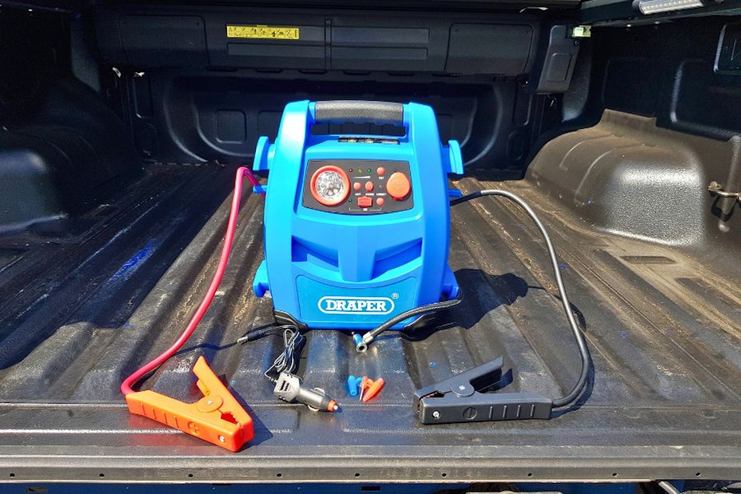 Draper Jump Starter on truck bed