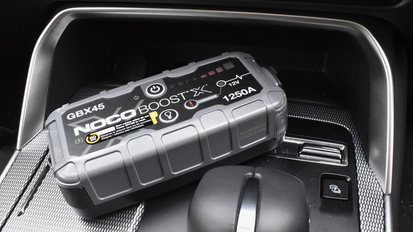 The NOCO GBX45 on a car's centre console