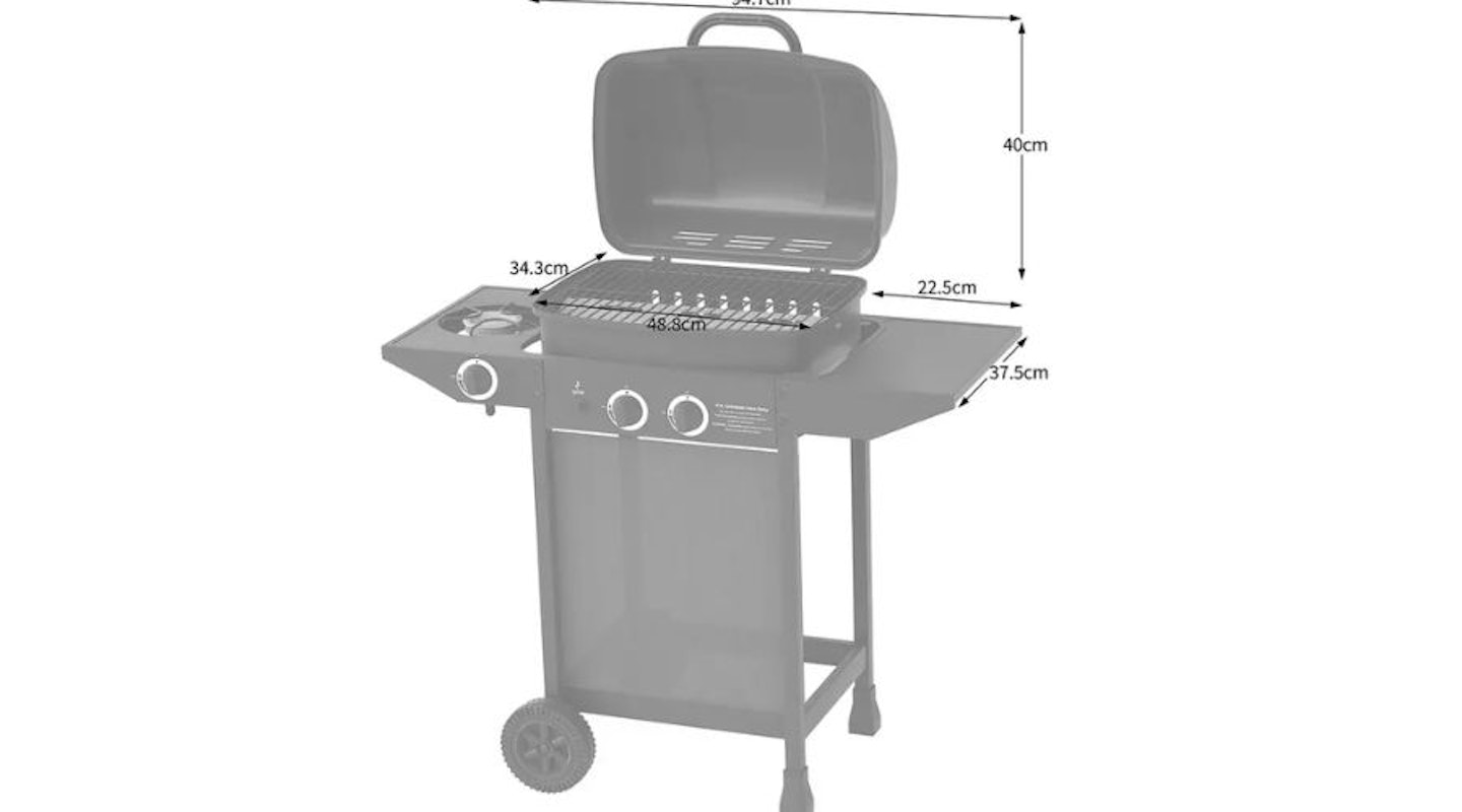 Argos Home 2 Burner Gas BBQ with Side Burner 